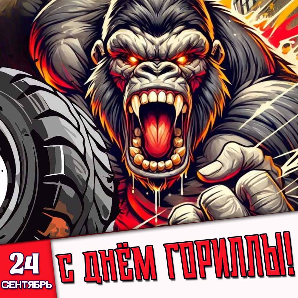 Крутая картинка 24 сентября - с днём гориллы!