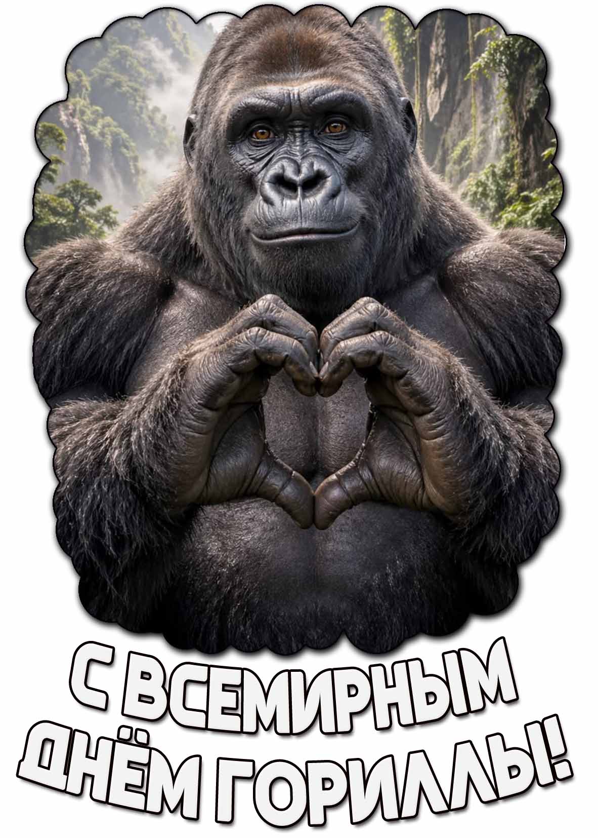 Открытка с Всемирным днём гориллы