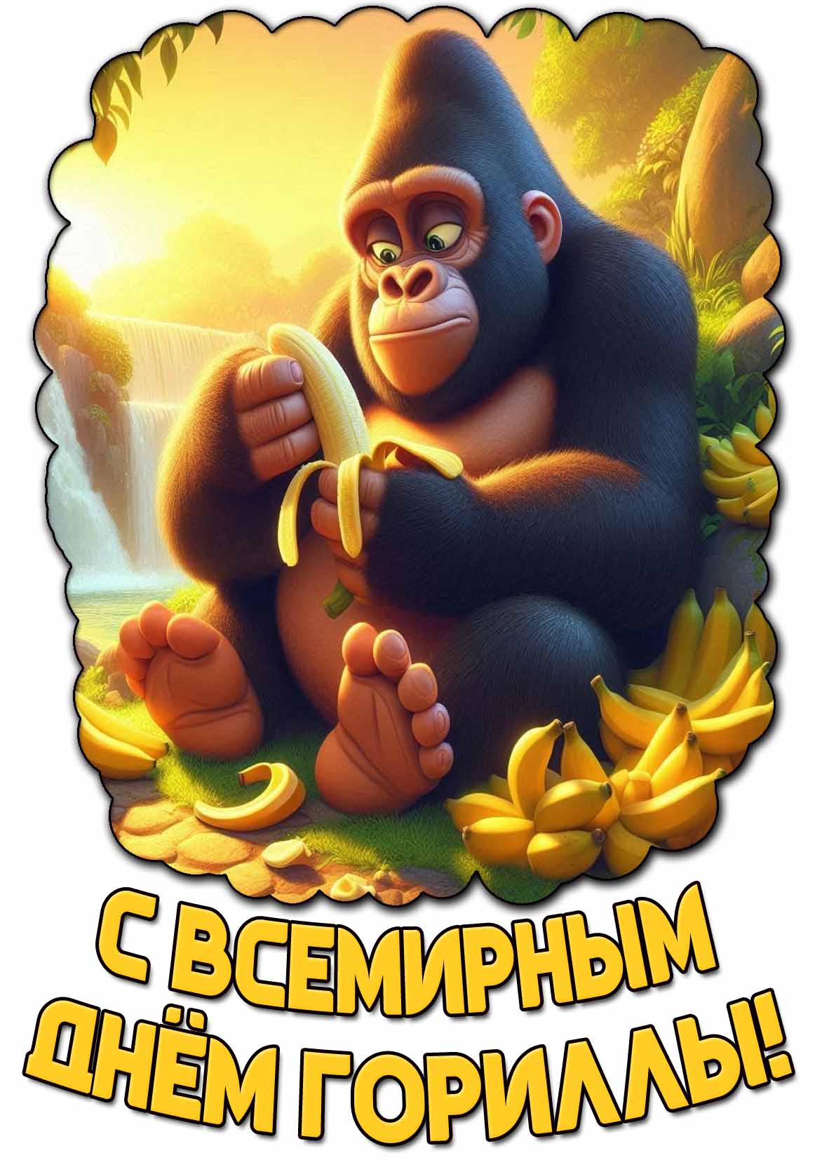 Картинка с Всемирным днём гориллы