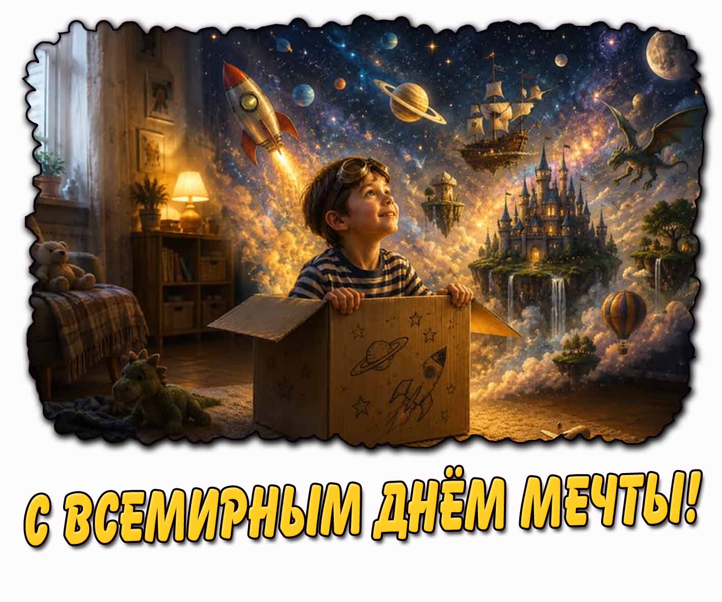 С Всемирным днём мечты! - картинка для мальчика