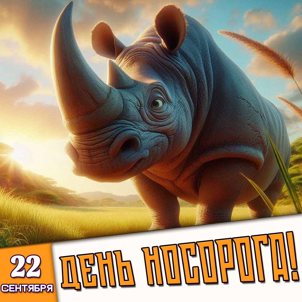 Картинка 22 сентября - день носорога!