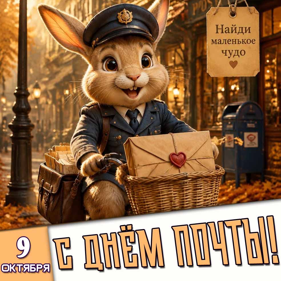 Прикольная картинка 9 октября - с днём почты! Найди маленькое чудо!
