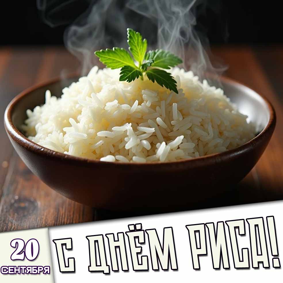 Открытка 20 сентября - с днём риса!