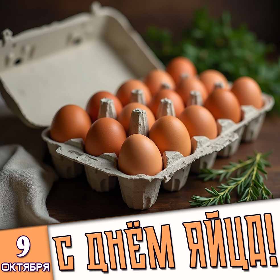 Картинка 9 октября - с днём яйца!