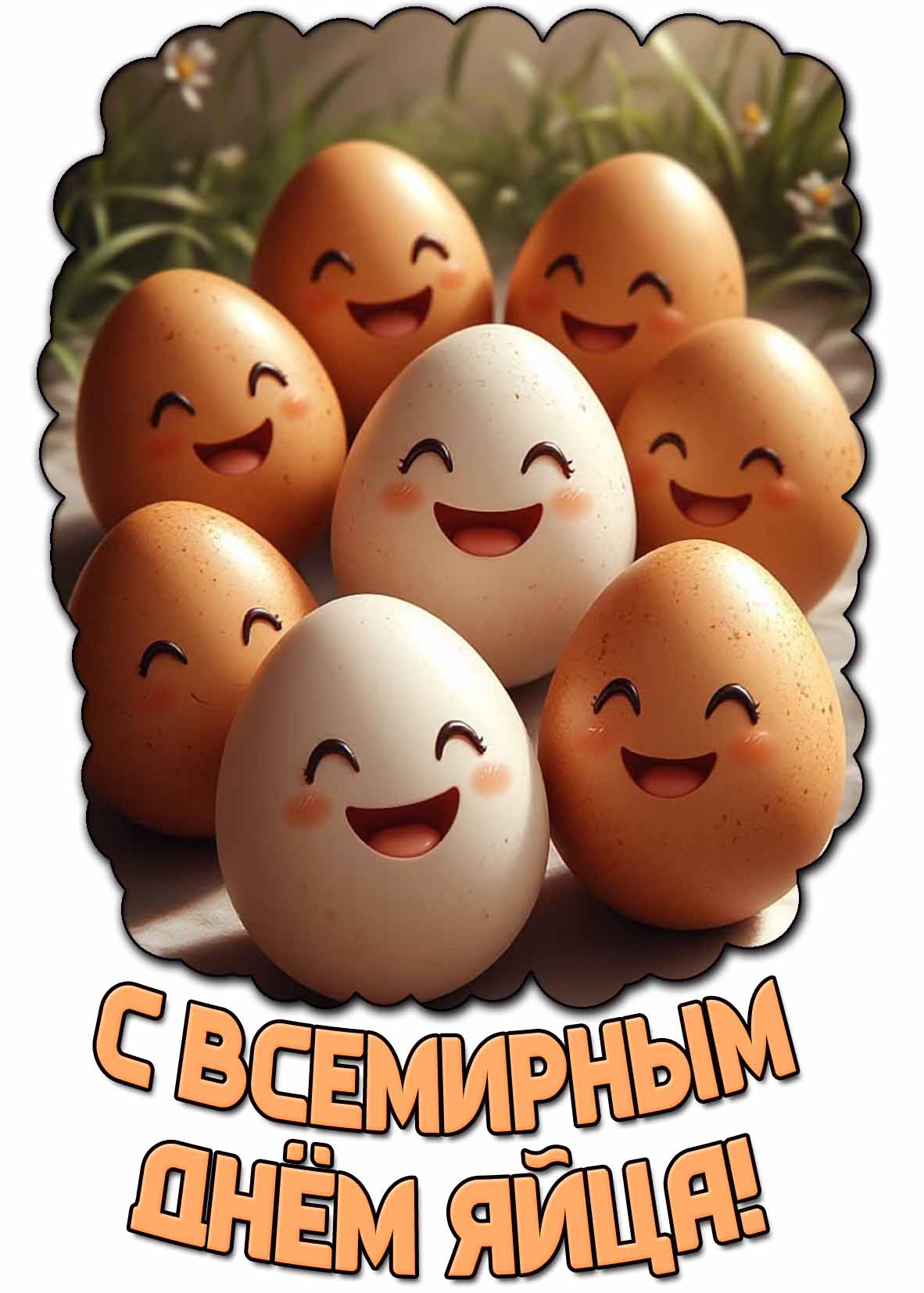 Открытка с Всемирным днём яйца