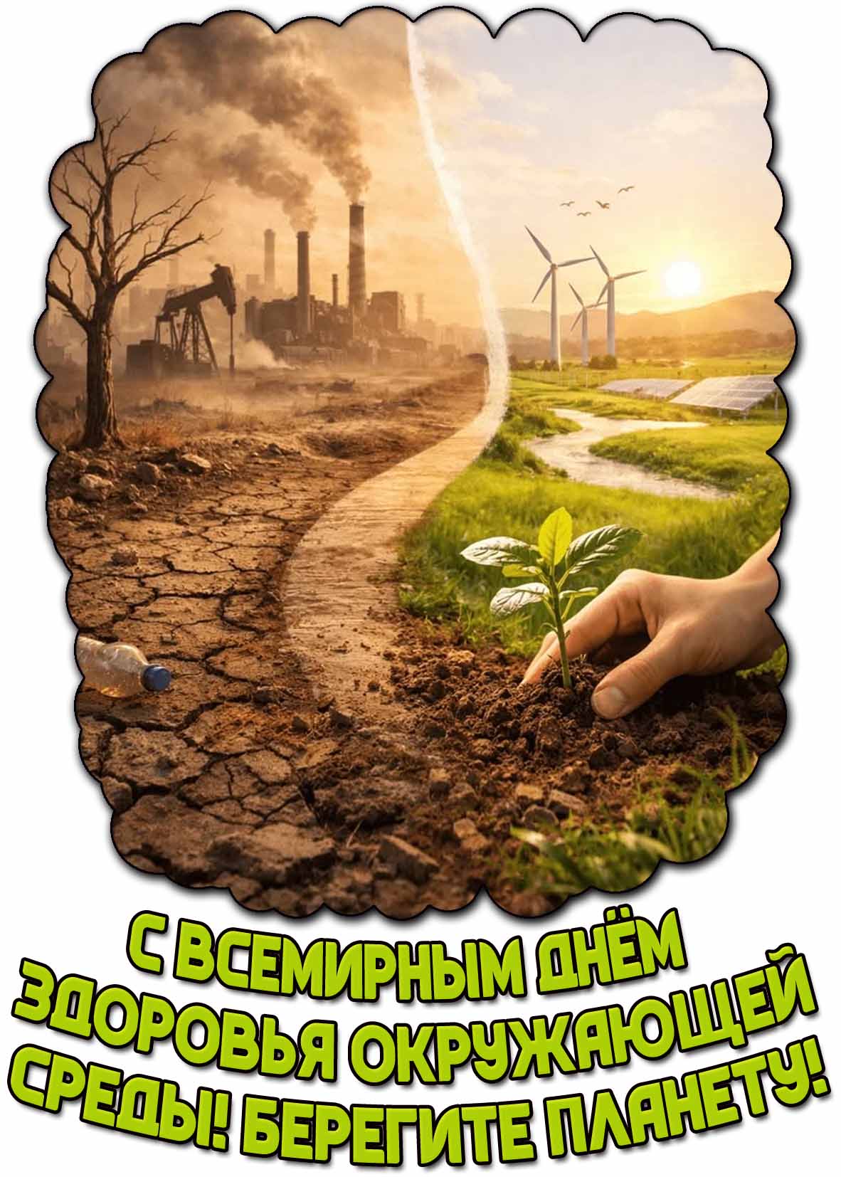 Открытка "С Всемирным днём здоровья окружающей среды! Берегите планету!"