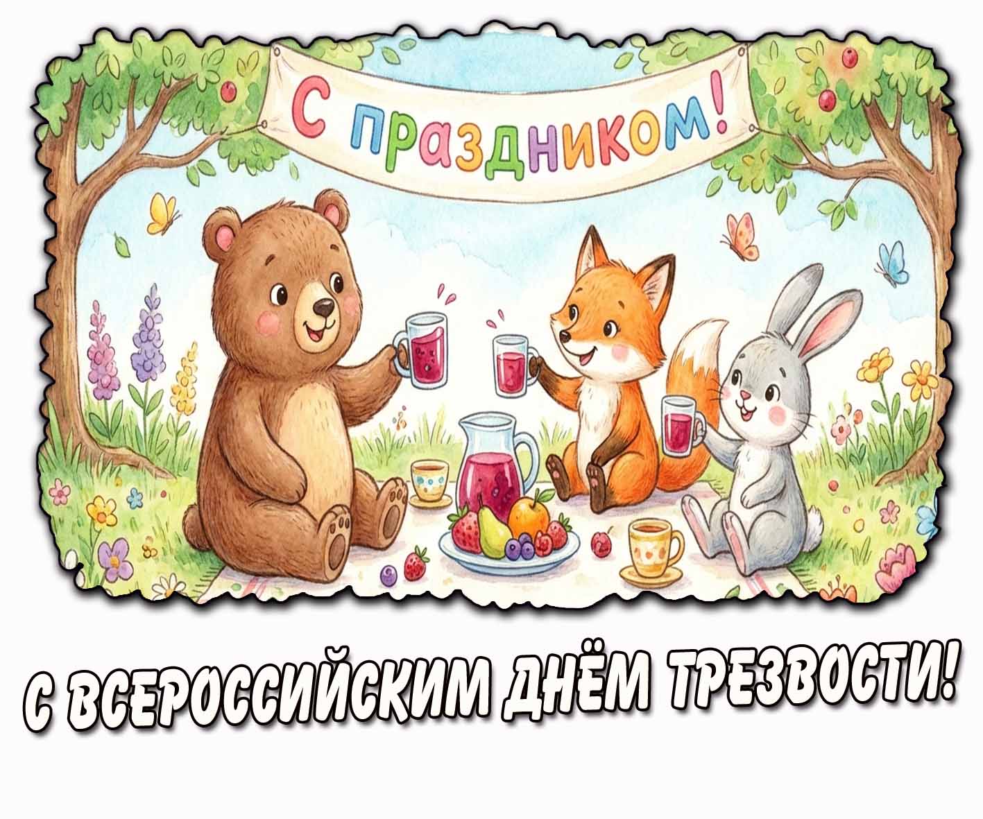 Детская открытка "С Всероссийским днём трезвости! С праздником!"