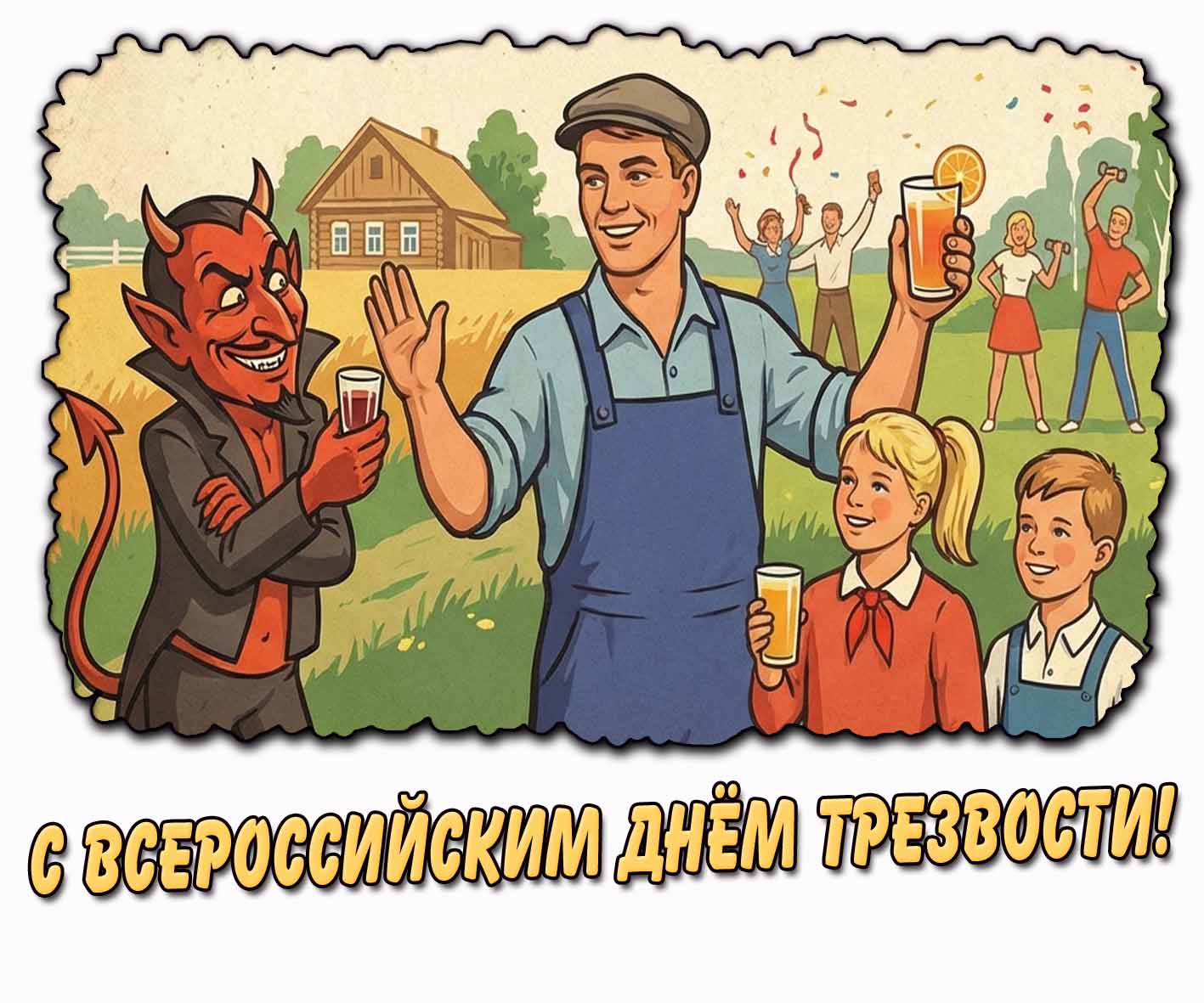 Прикольная открытка с Всероссийским днём трезвости