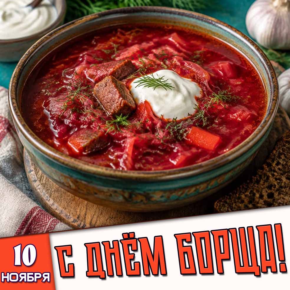Картинка 10 ноября - с днём борща!