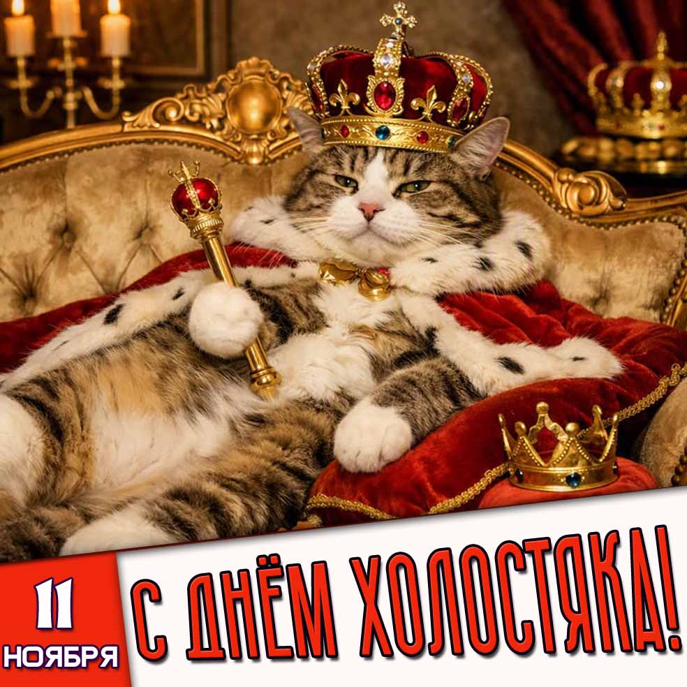 Прикольная картинка 11 ноября - с днём холостяка!