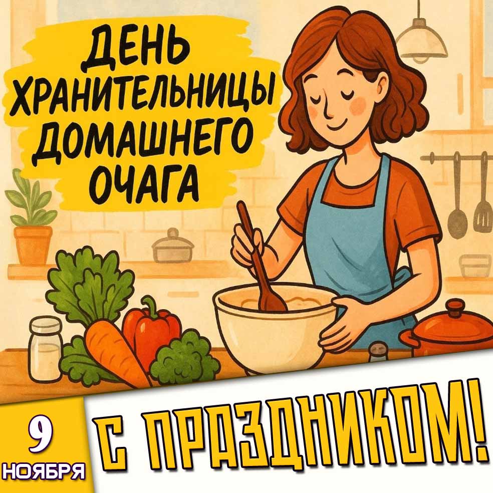 Картинка 9 ноября - день хранительницы домашнего очага! С праздником!