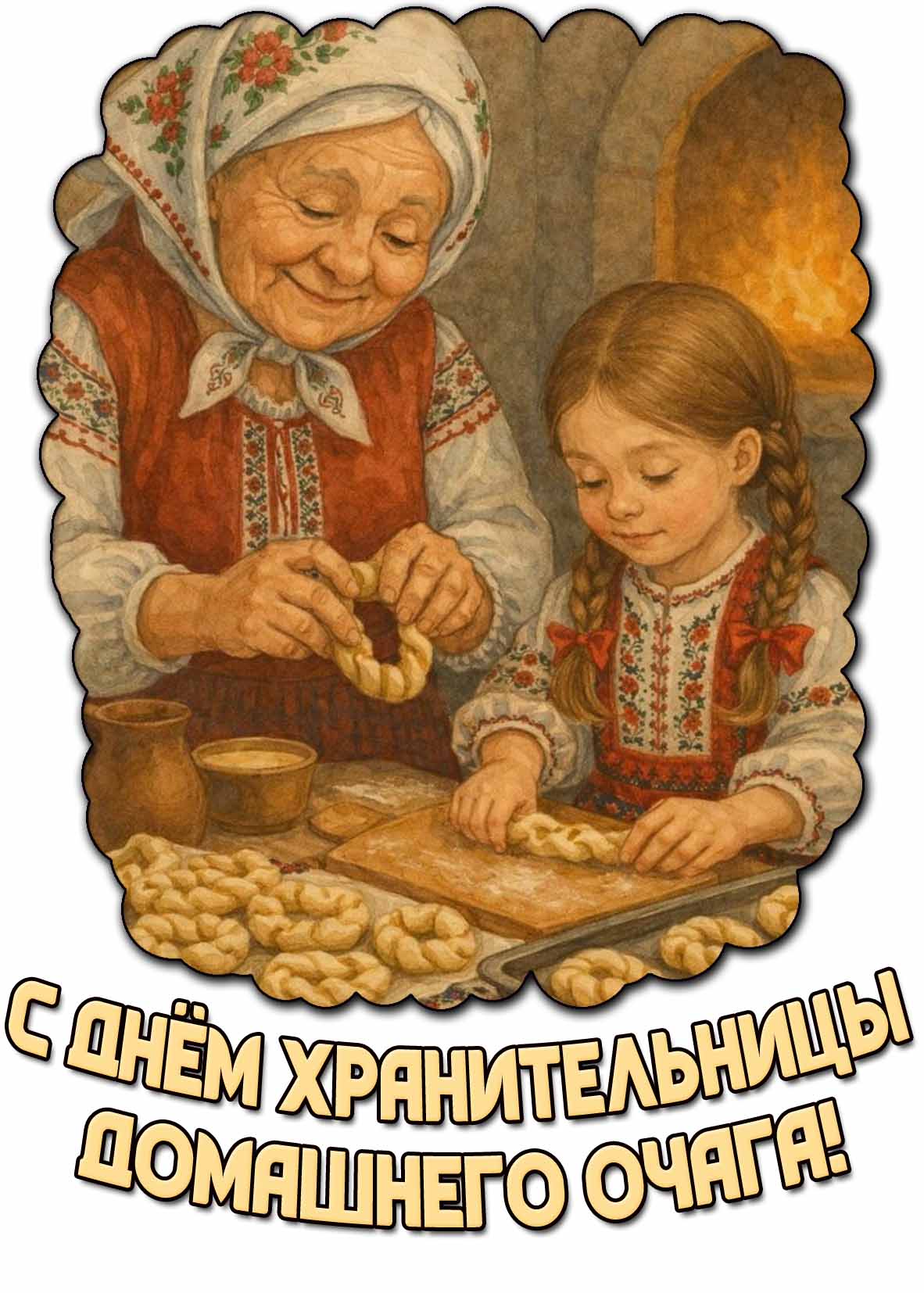 Душевная открытка с днём хранительницы домашнего очага