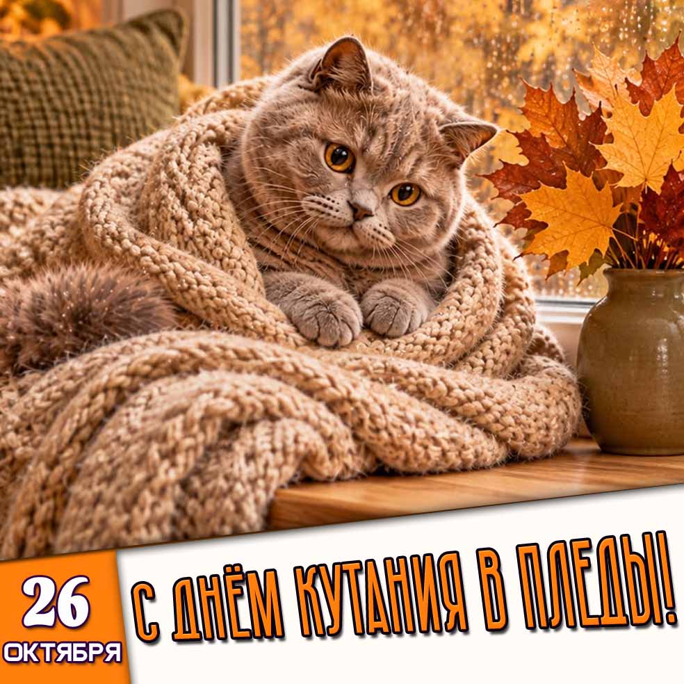 Картинка 26 октября - с днём кутания в пледы!