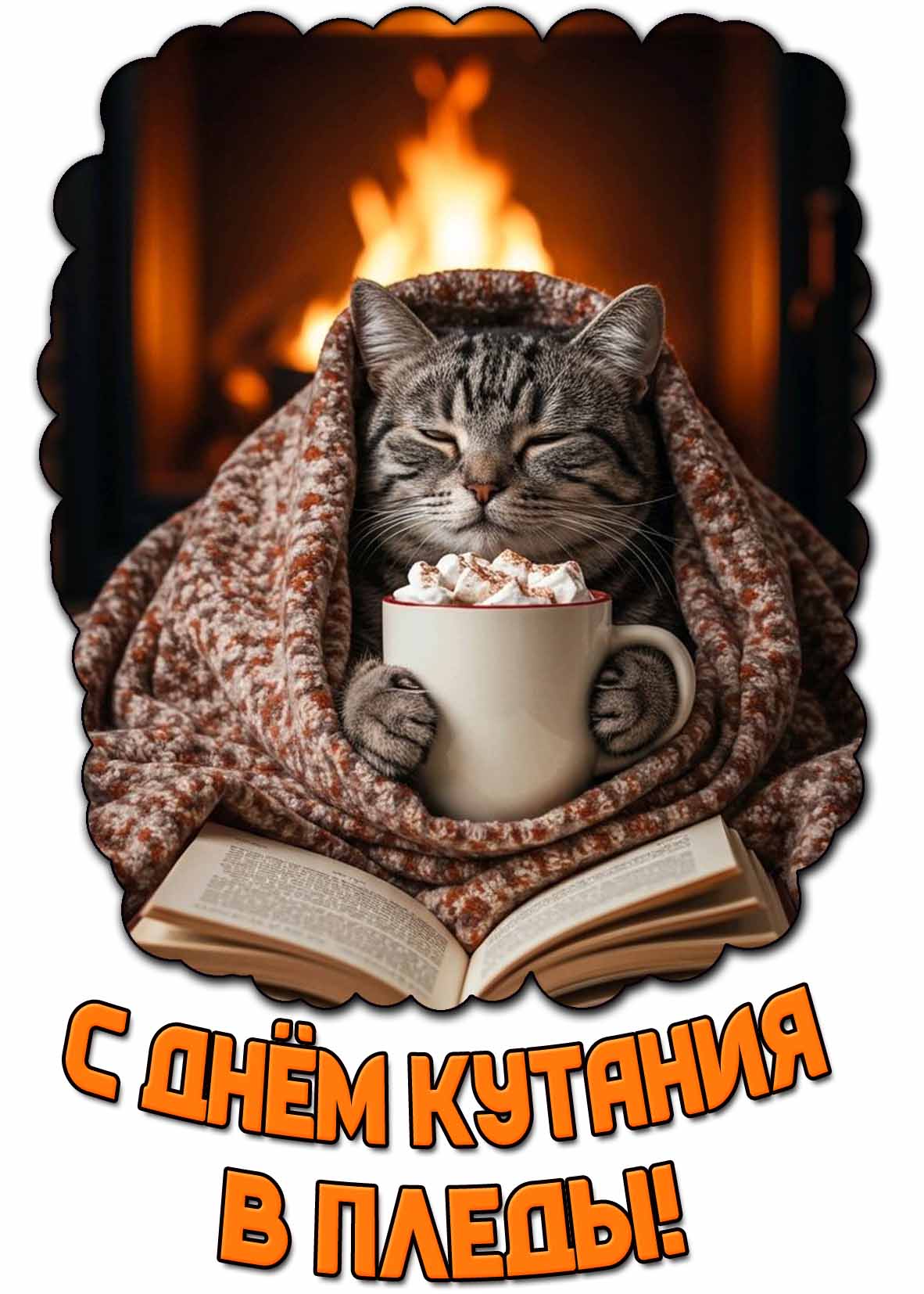 Уютная картинка с днём кутания в пледы