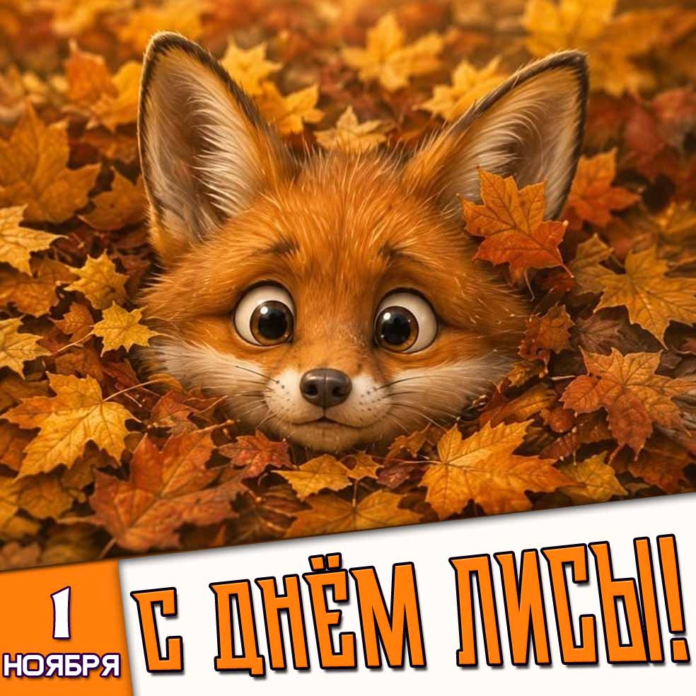 Прикольная картинка 1 ноября - с днём лисы!