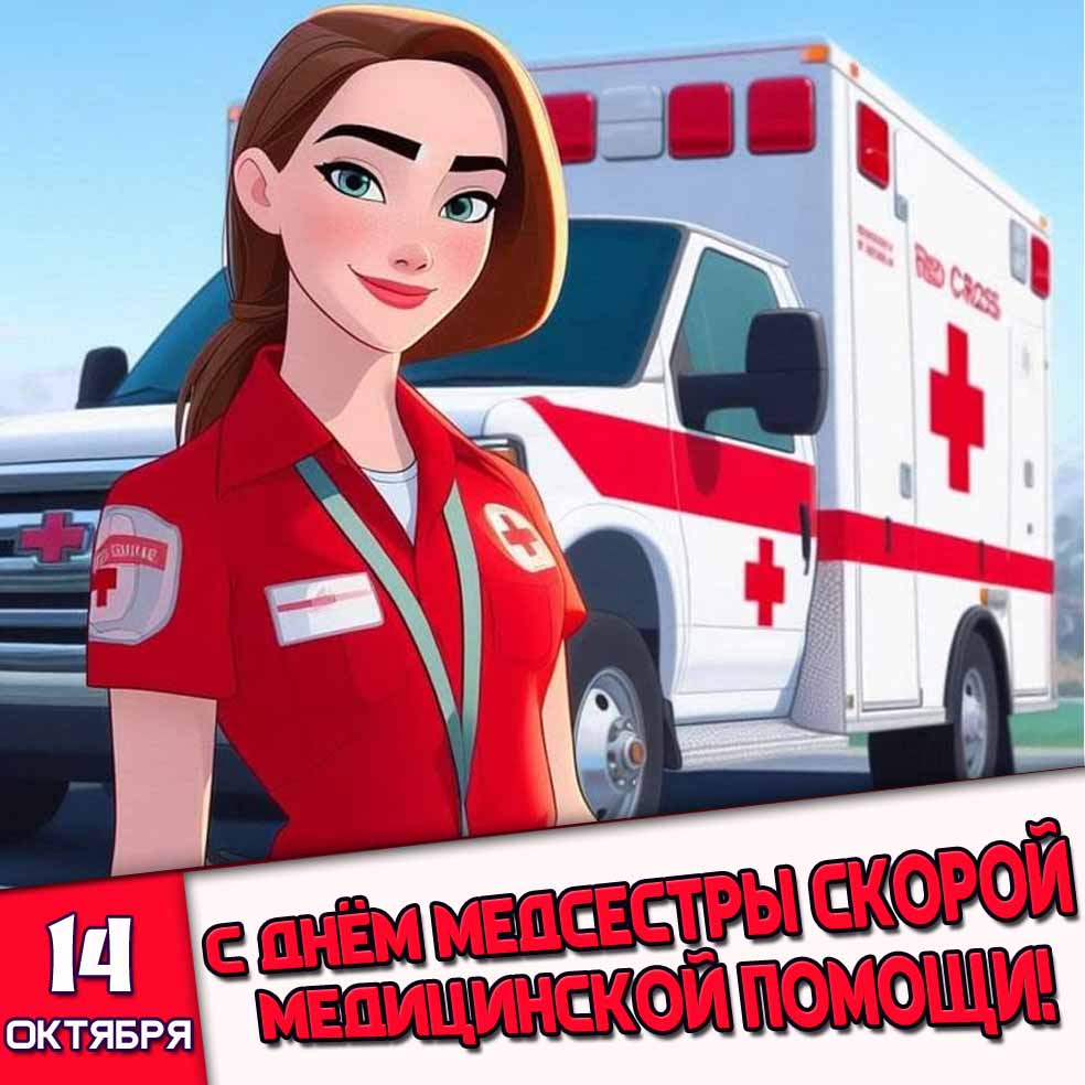 Картинка 14 октября - с днём медсестры скорой медицинской помощи!
