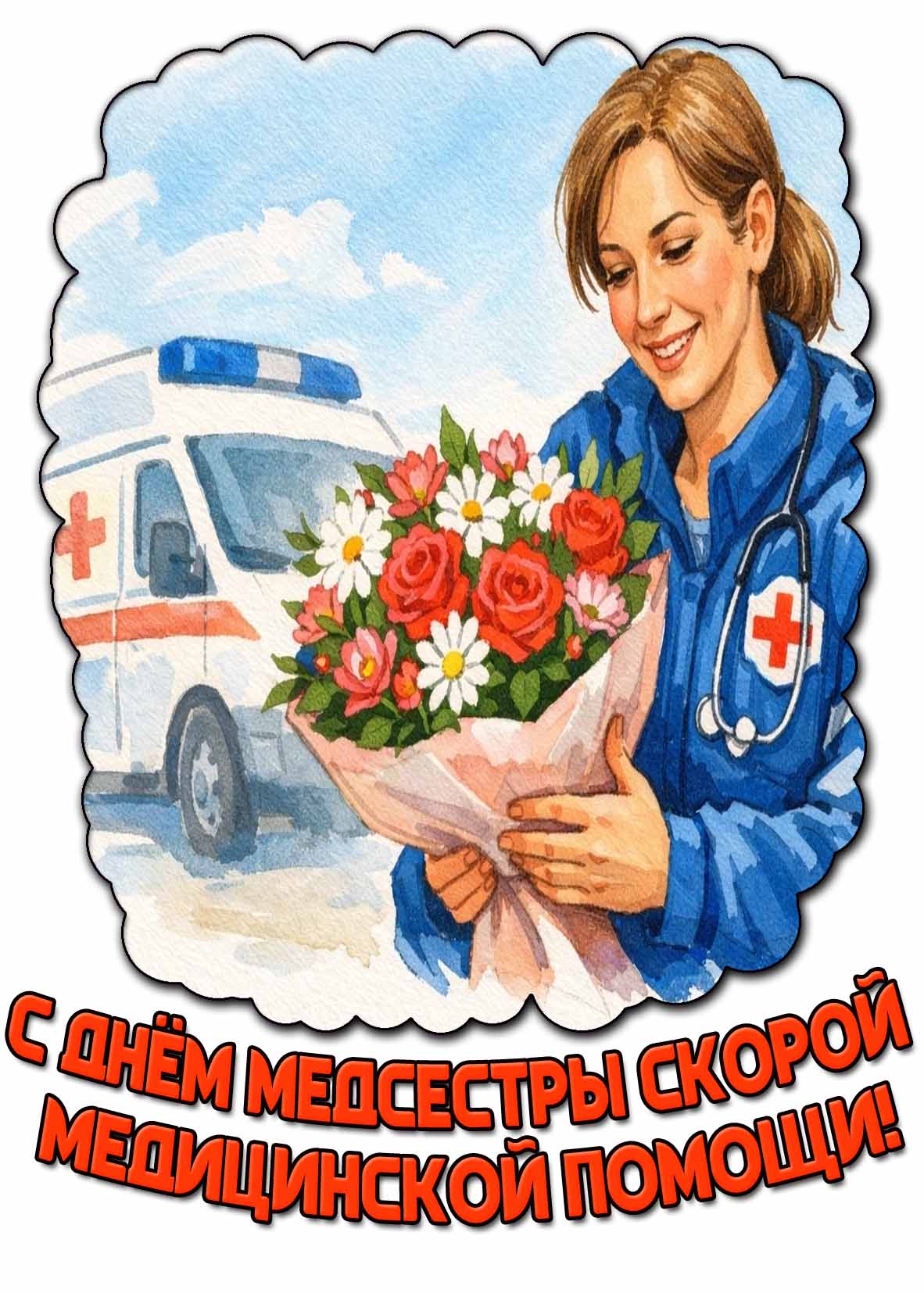 Открытка с днём медсестры скорой медицинской помощи