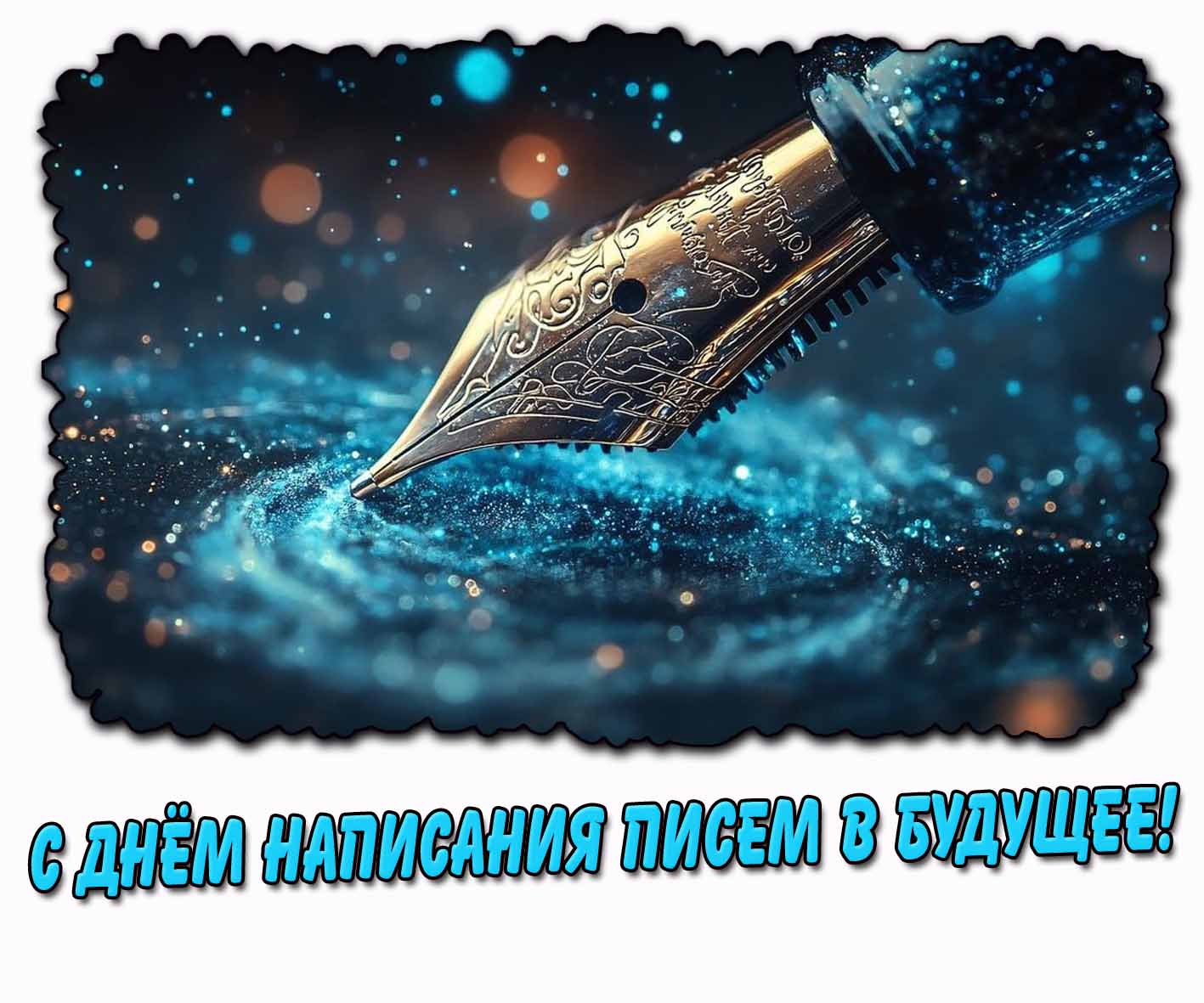С днём написания писем в будущее! - красивая открытка