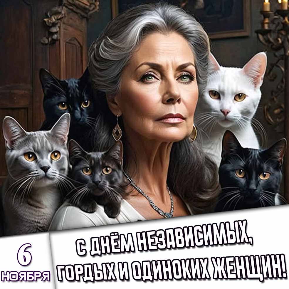 Картинка 6 ноября - с днём независимых, гордых и одиноких женщин!