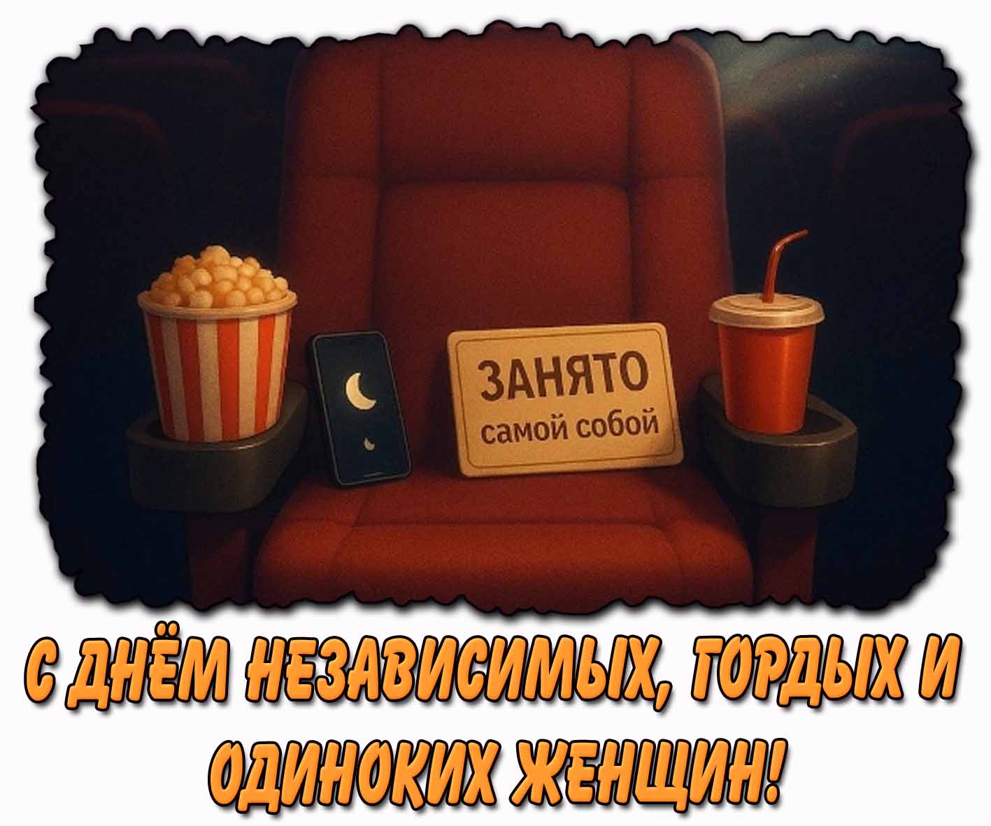 С днём независимых, гордых и одиноких женщин! - креативная открытка