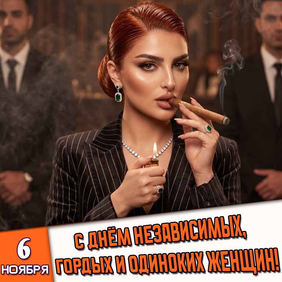 Открытка 6 ноября - С днём независимых гордых и одиноких женщин!