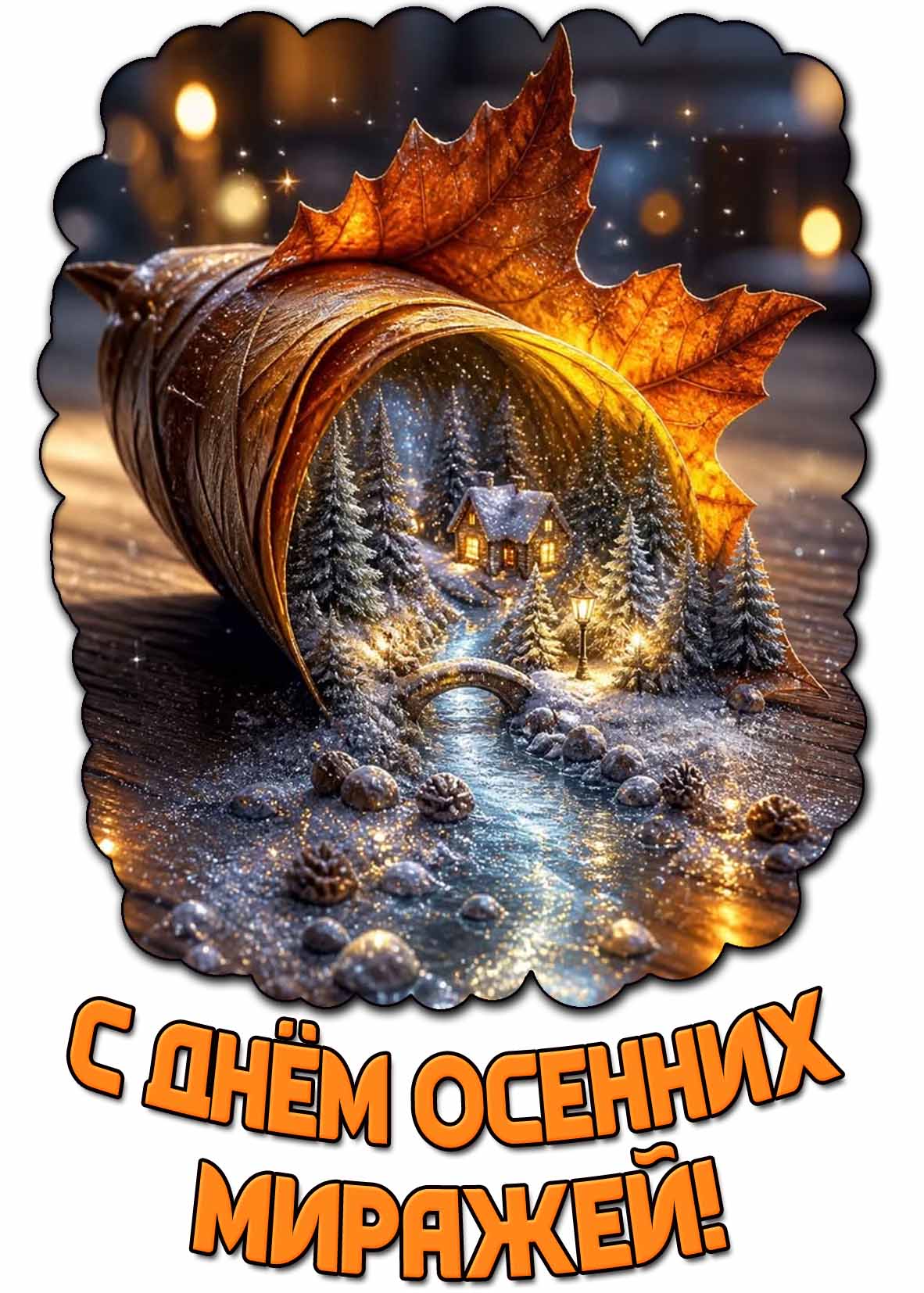 Открытка с днём осенних миражей