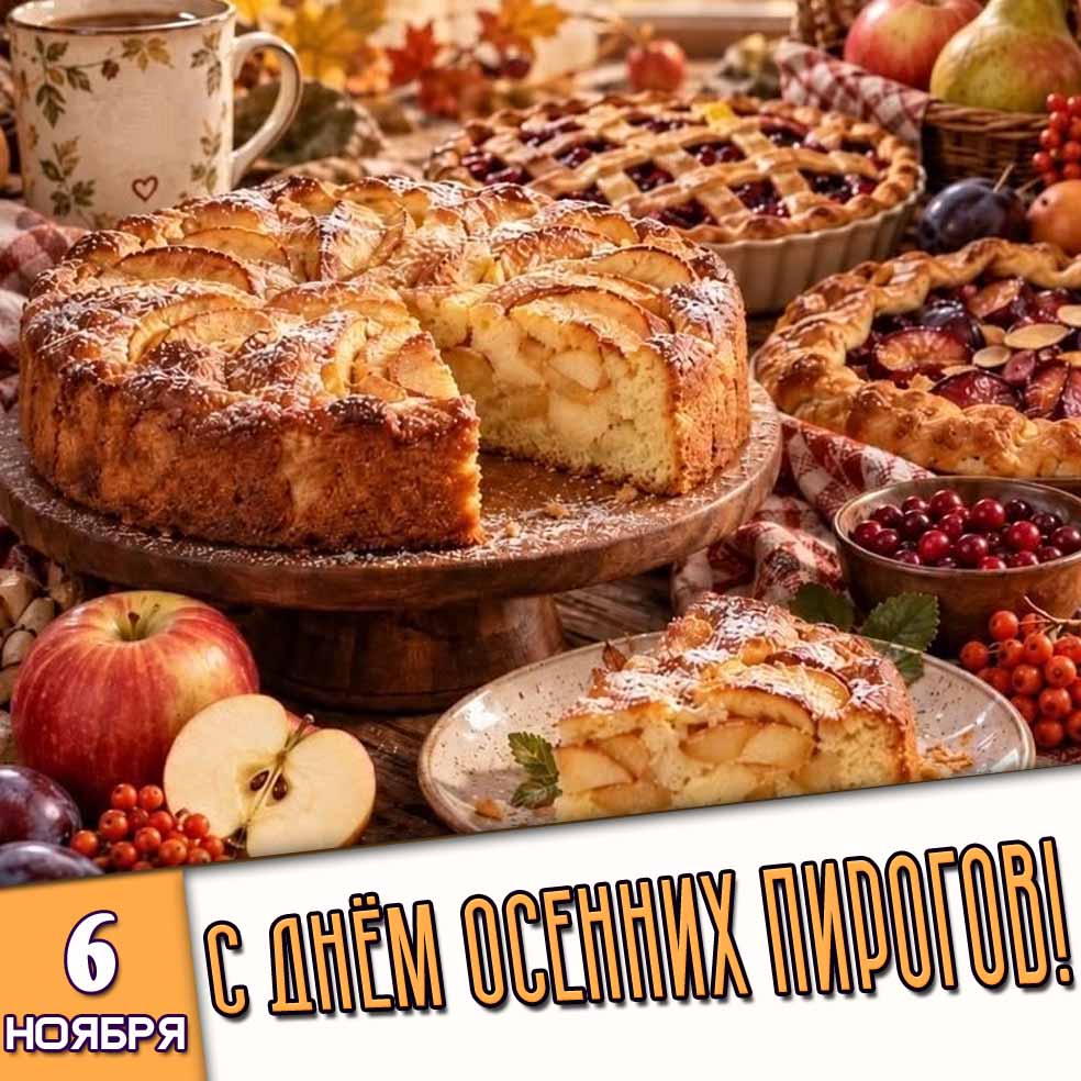 Картинка 6 ноября - с днём осенних пирогов!