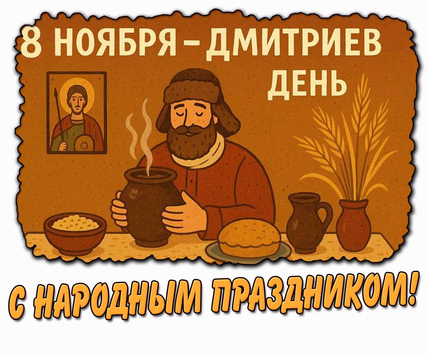 Открытка 8 ноября - Дмитриев день! С народным праздником!