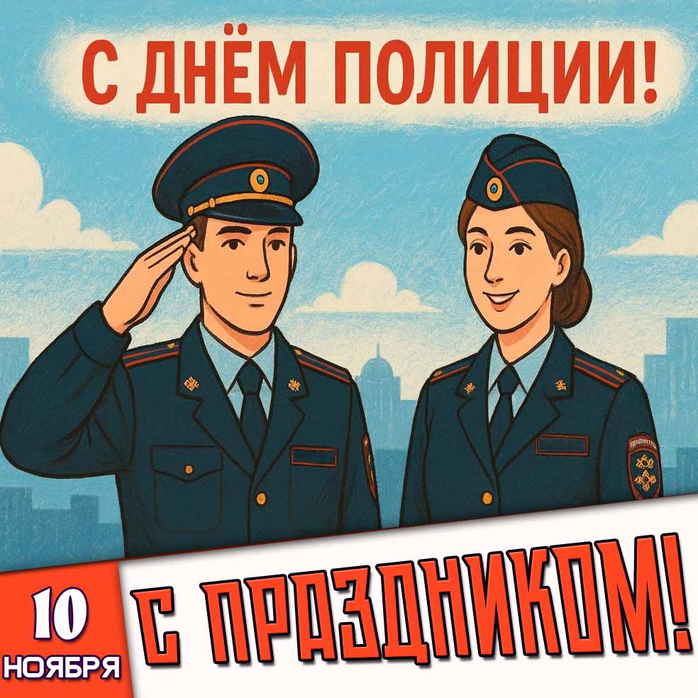 Картинка 10 ноября - с днём полиции! С праздником!