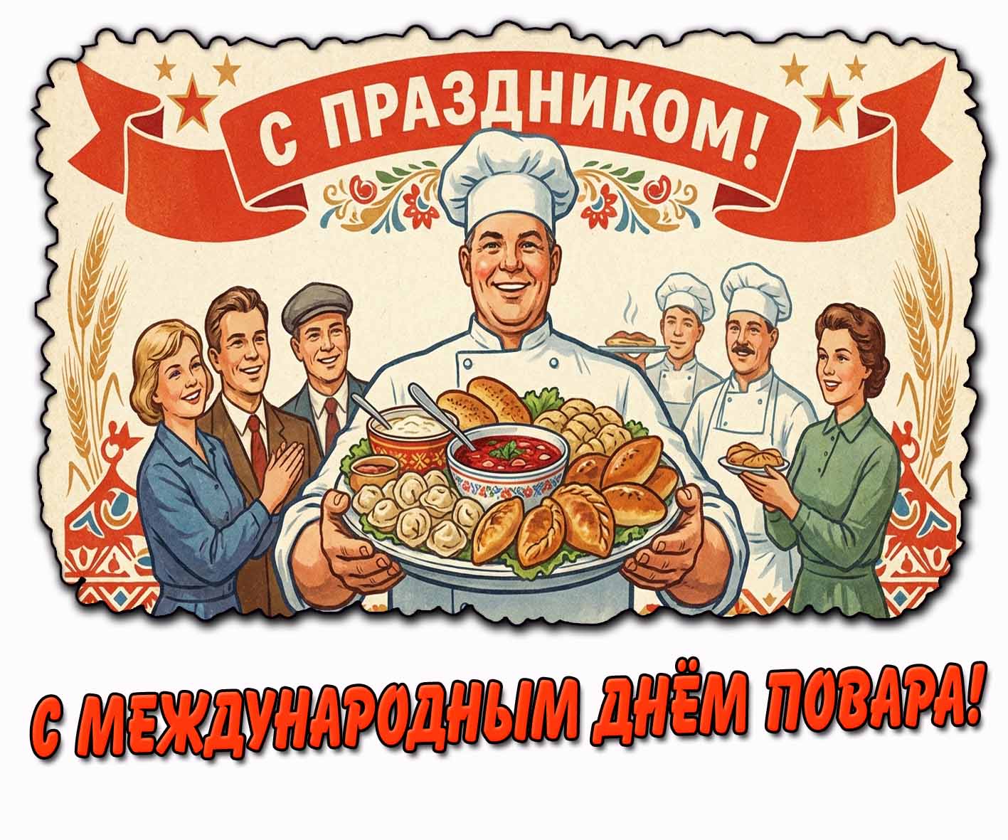 Советская картинка "С Международным днём повара! С праздником!"