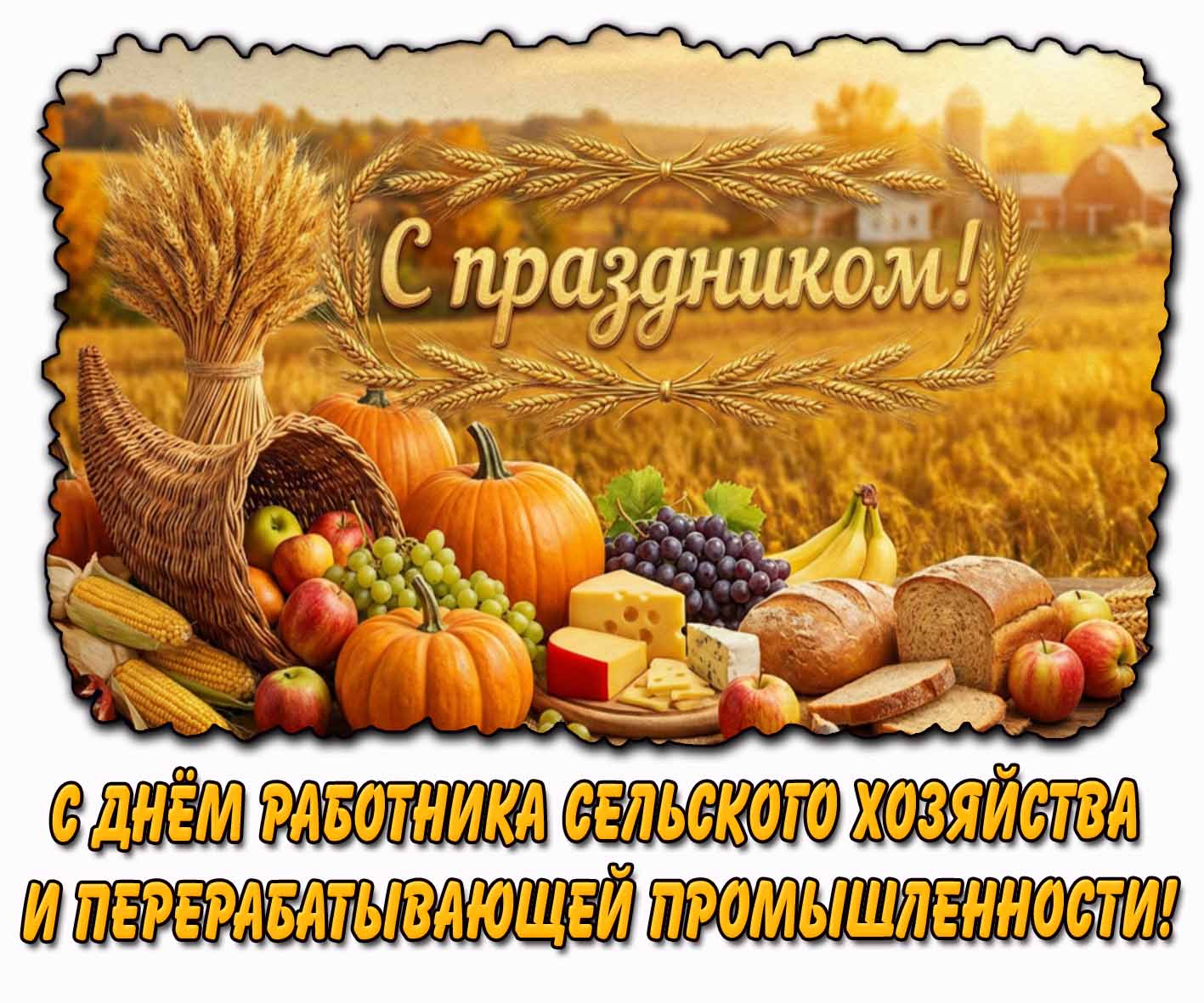 Картинка "С днём работника сельского хозяйства и перерабатывающей промышленности! С праздником!"