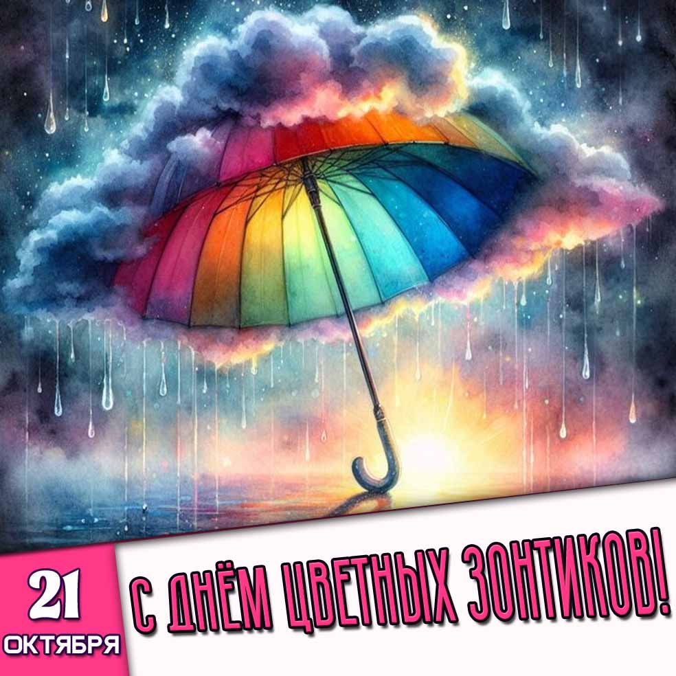 Картинка 21 октября - с днём цветных зонтиков!