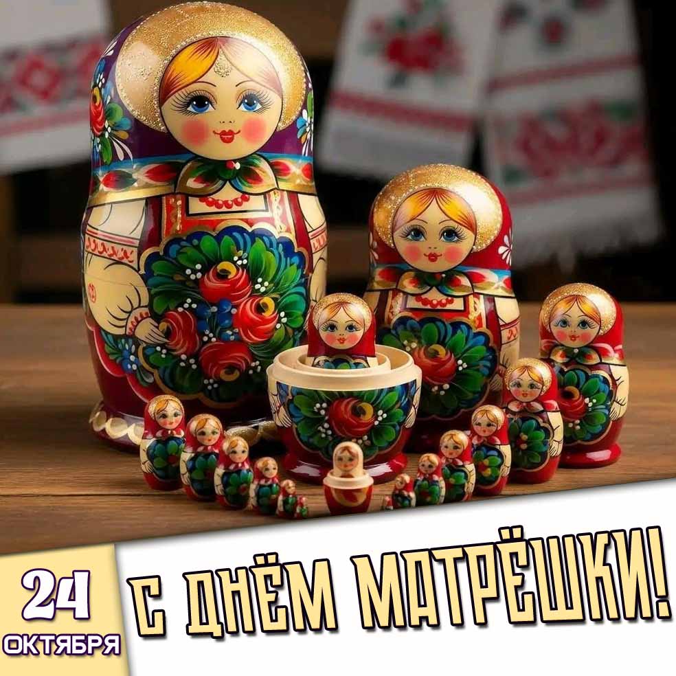 Картинка 24 октября - с днём матрёшки!