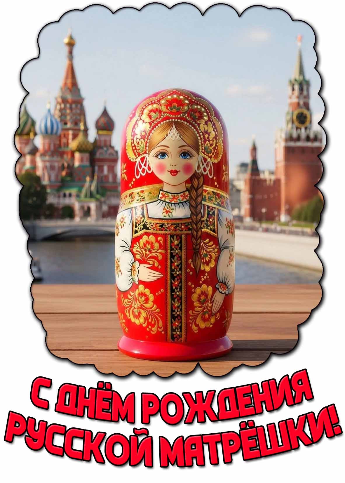 Картинка с днём рождения русской матрёшки