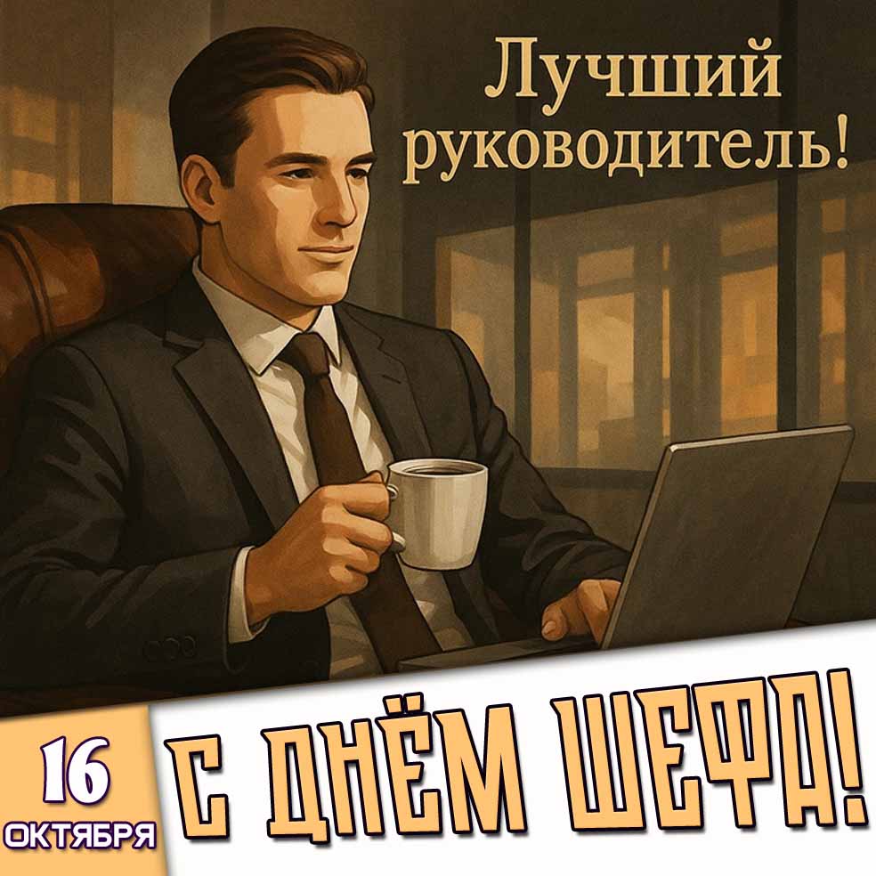 Картинка 16 октября - с днём шефа! Лучший руководитель!