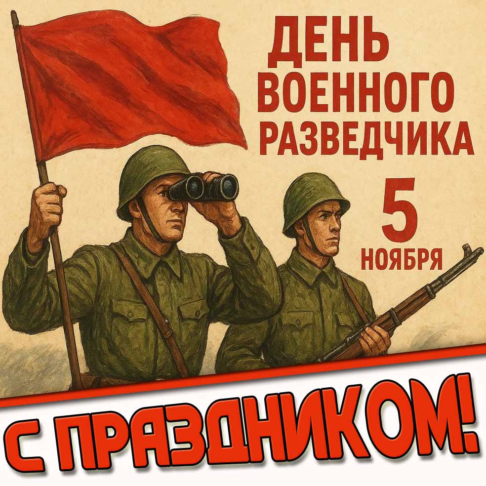Стильная картинка 5 ноября - день военного разведчика! С праздником!
