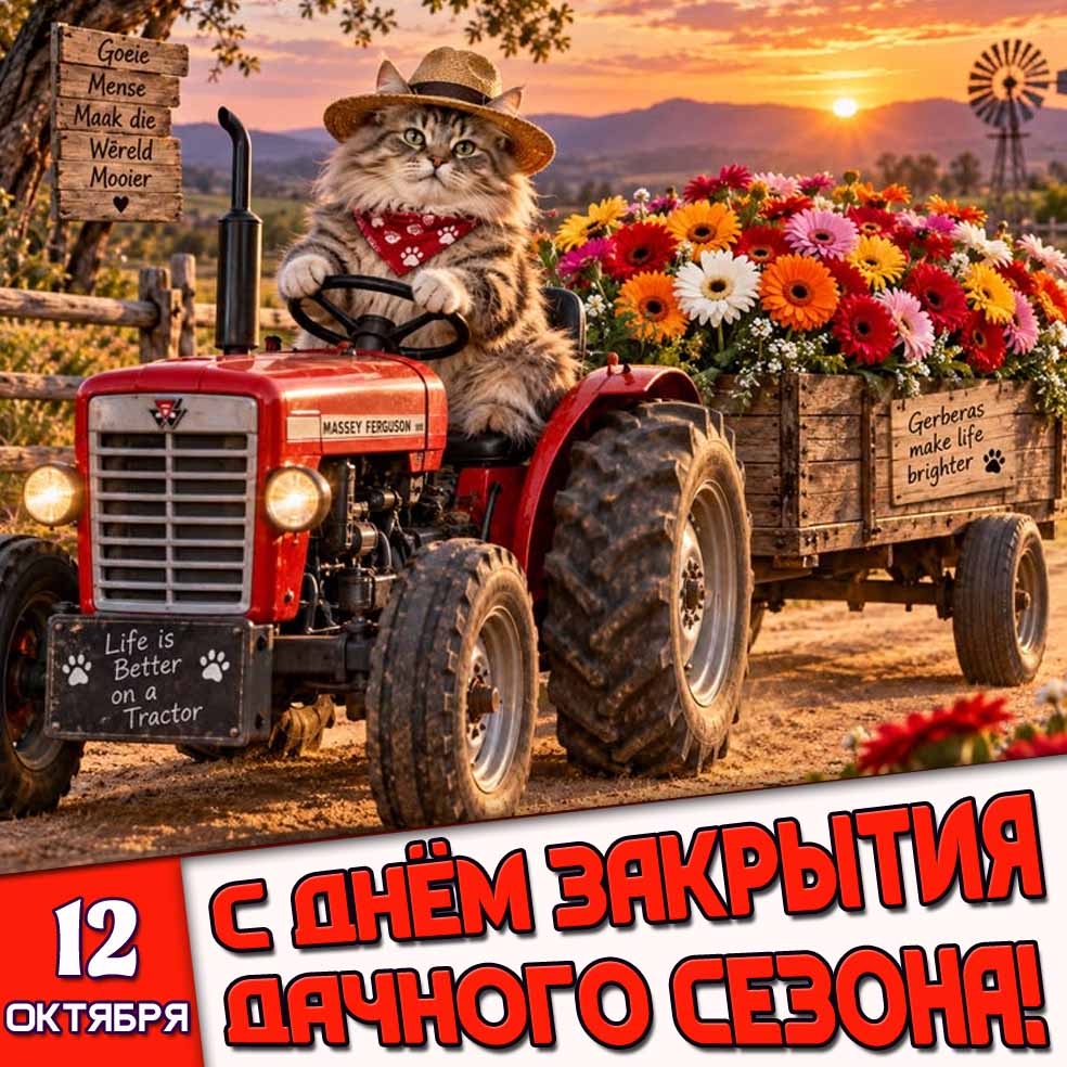 Прикольная картинка 12 октября - с днём закрытия дачного сезона!