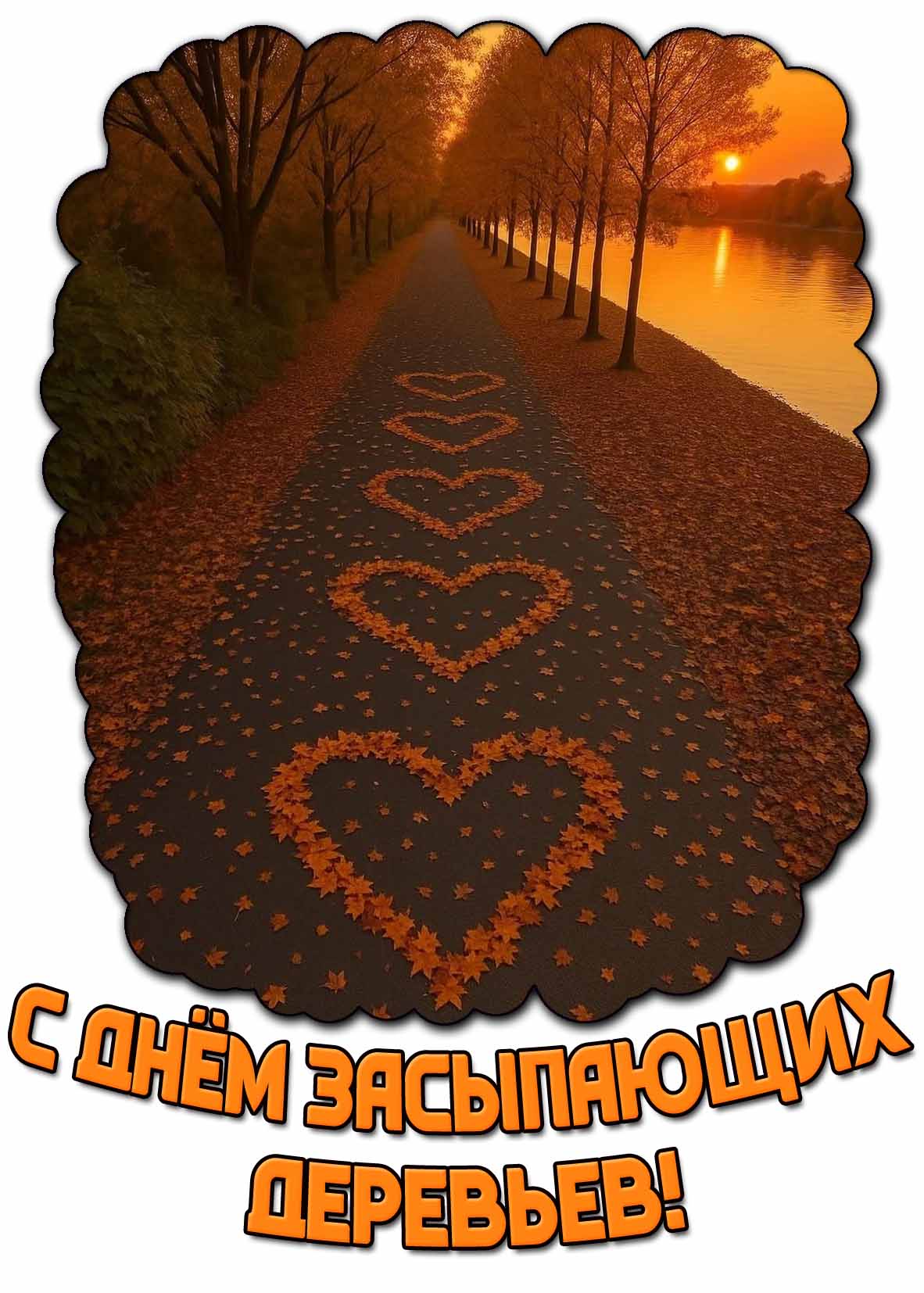 Открытка с днём засыпающих деревьев