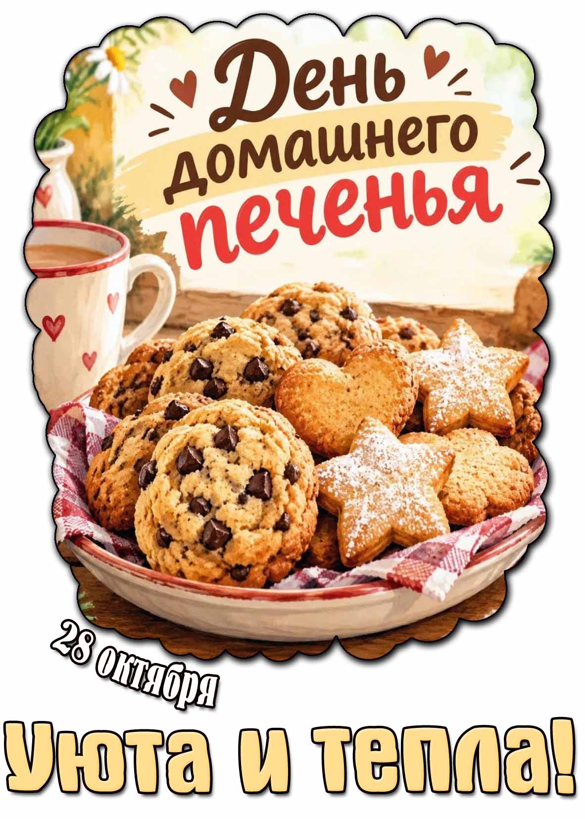 Картинка 28 октября - день домашнего печенья! Уюта и тепла!