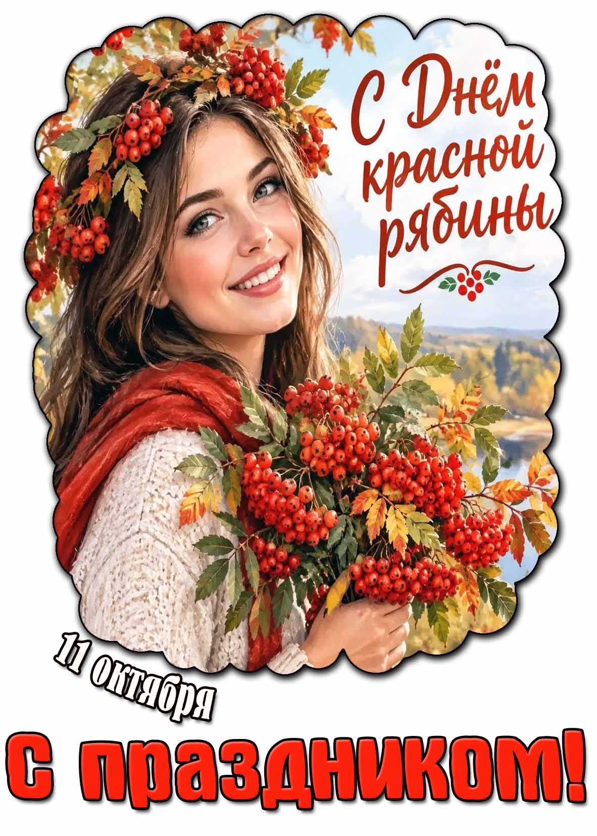 Картинка 11 октября - с днём красной рябины! С праздником!