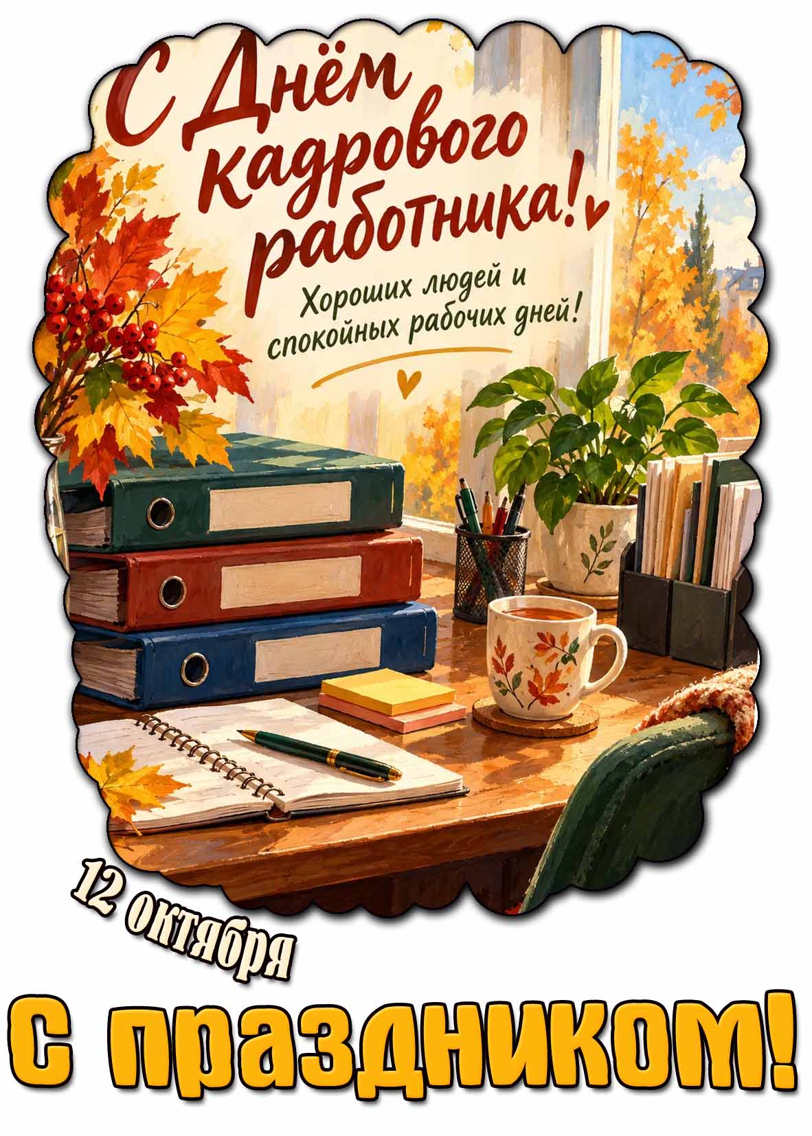 Картинка 12 октября - с днём кадрового работника! Хороших людей и спокойных рабочих дней! С праздником!