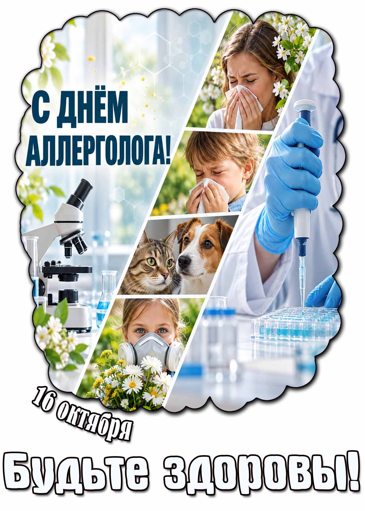 Картинка 16 октября - с днём аллерголога! Будьте здоровы!