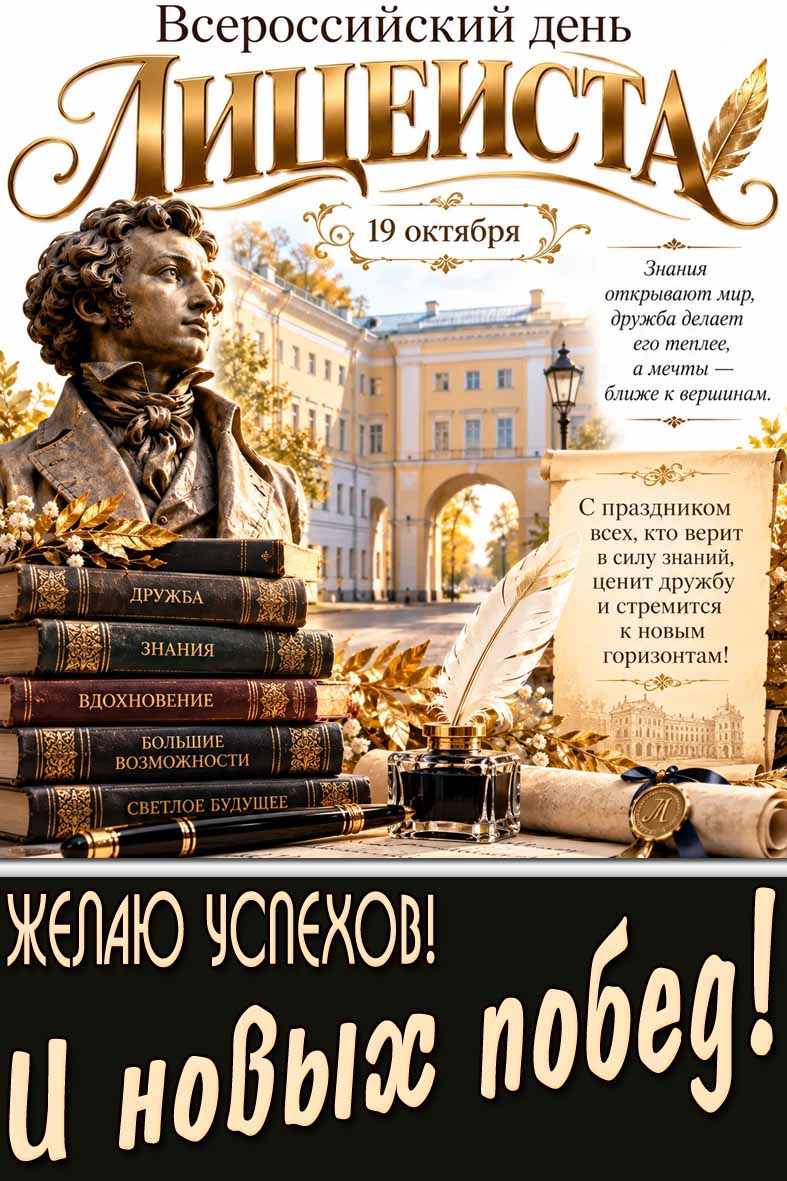 Картинка 19 октября - Всероссийский день лицеиста! С праздником всех, кто верит в силу знаний, ценит дружбу и стремится к новы горизонтам!