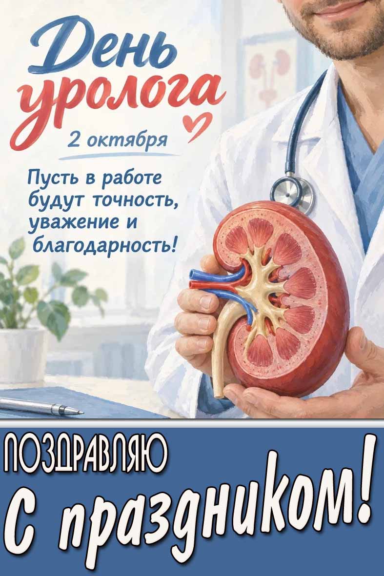 Картинка 2 октября - день уролога! Пусть в работе будут точность, уважение и благодарность! Поздравляю с праздником!