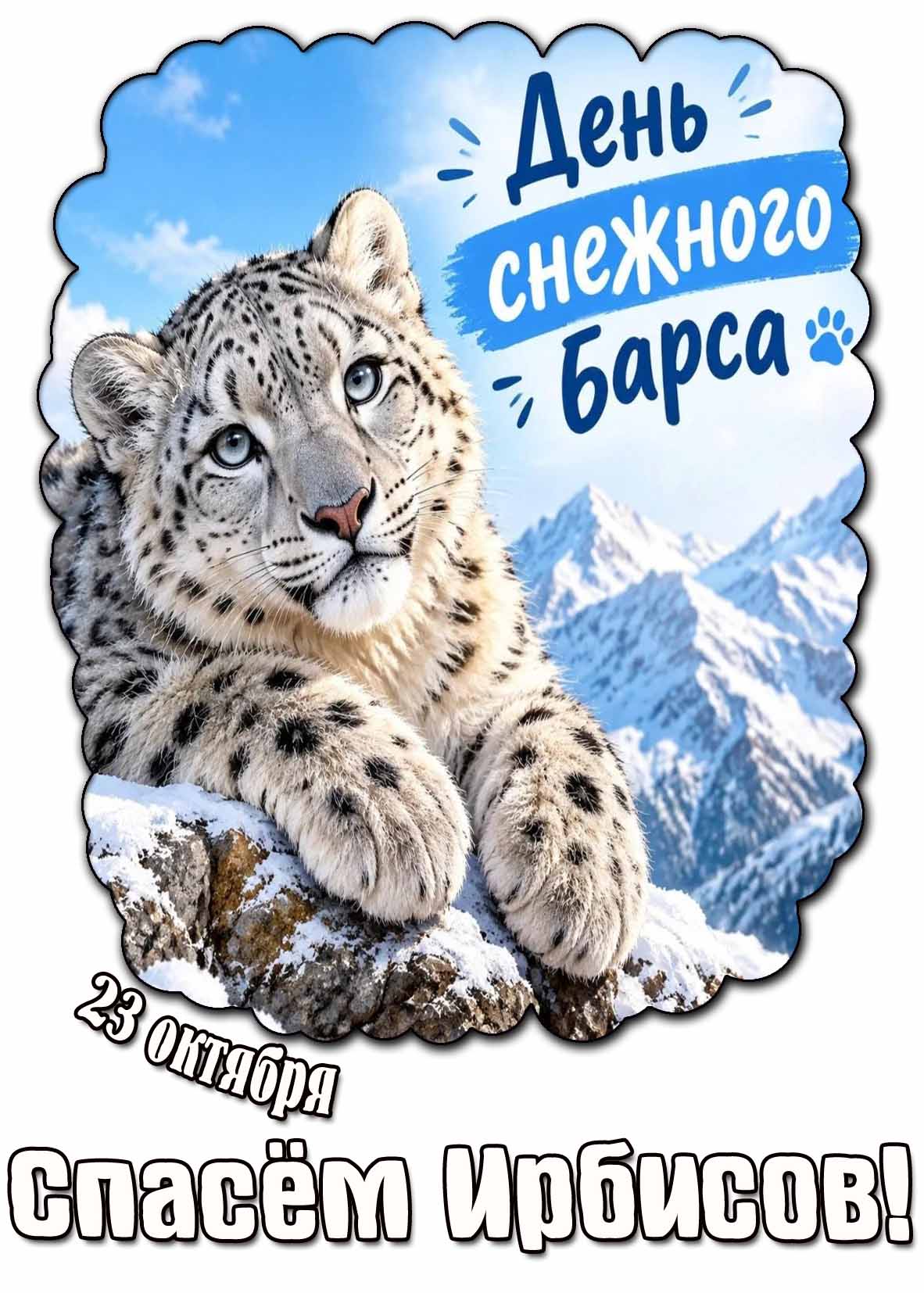 Картинка 23 октября - день снежного барса! Спасём Ирбисов!