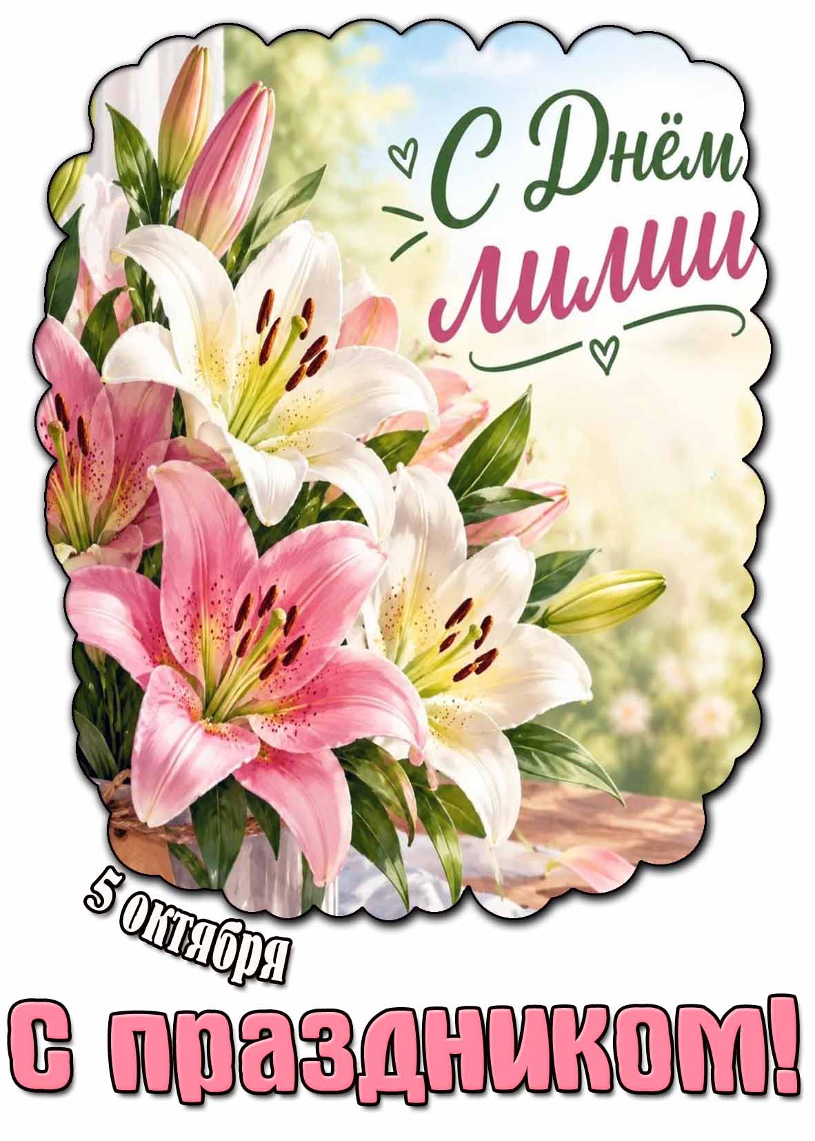 Картинка 5 октября - с днём лилии! С праздником!