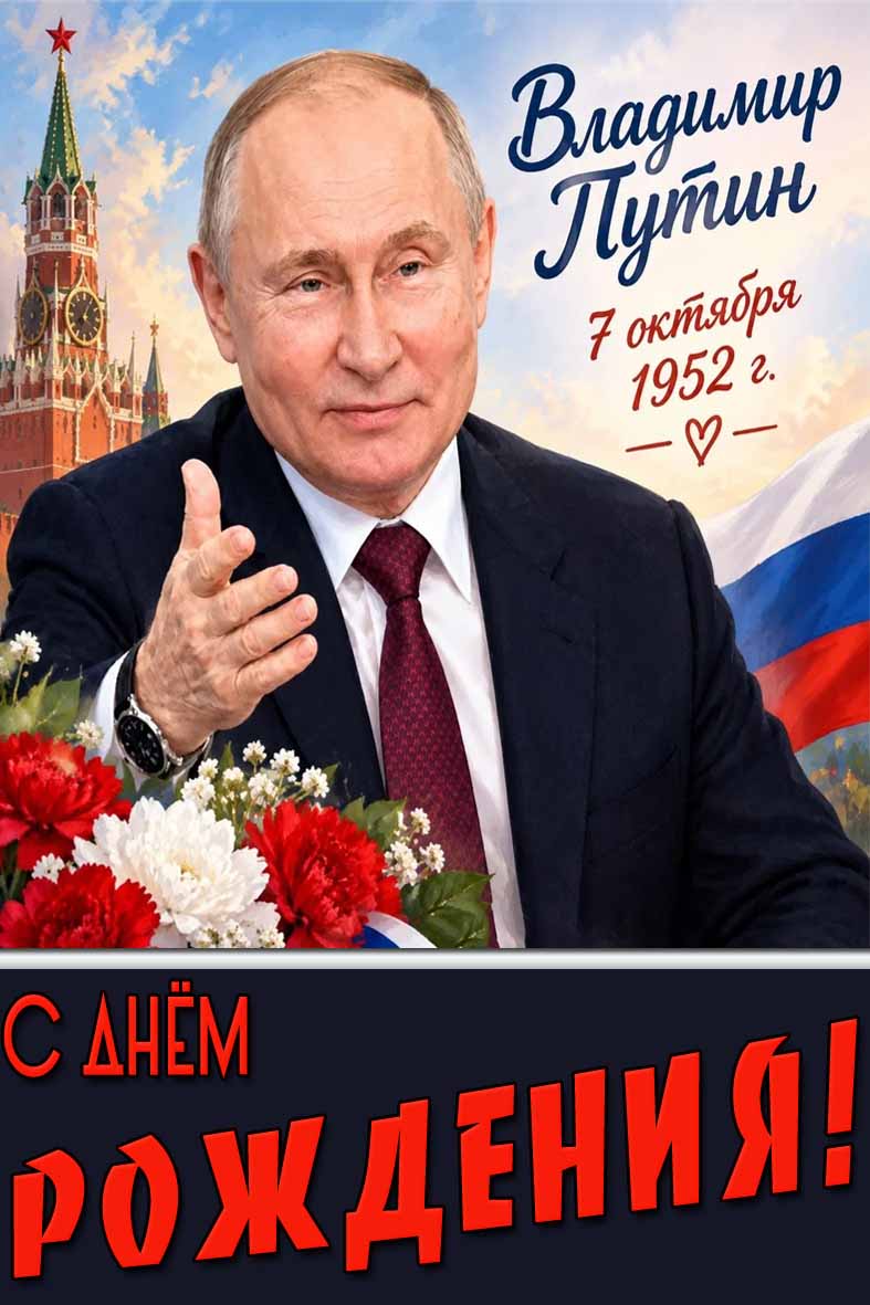 Картинка 7 октября 1952 года - Владимир Путин! С днём рождения!
