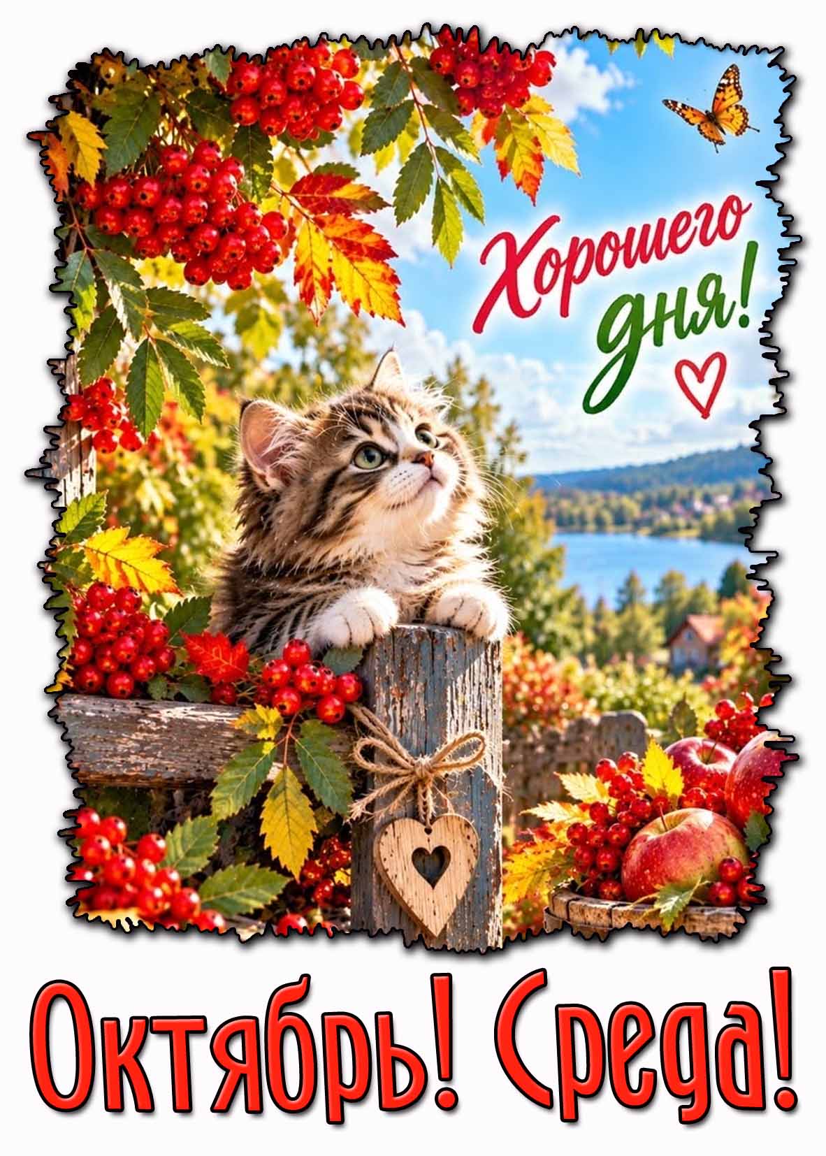 Красивая картинка "Октябрь! Среда! Хорошего дня!"