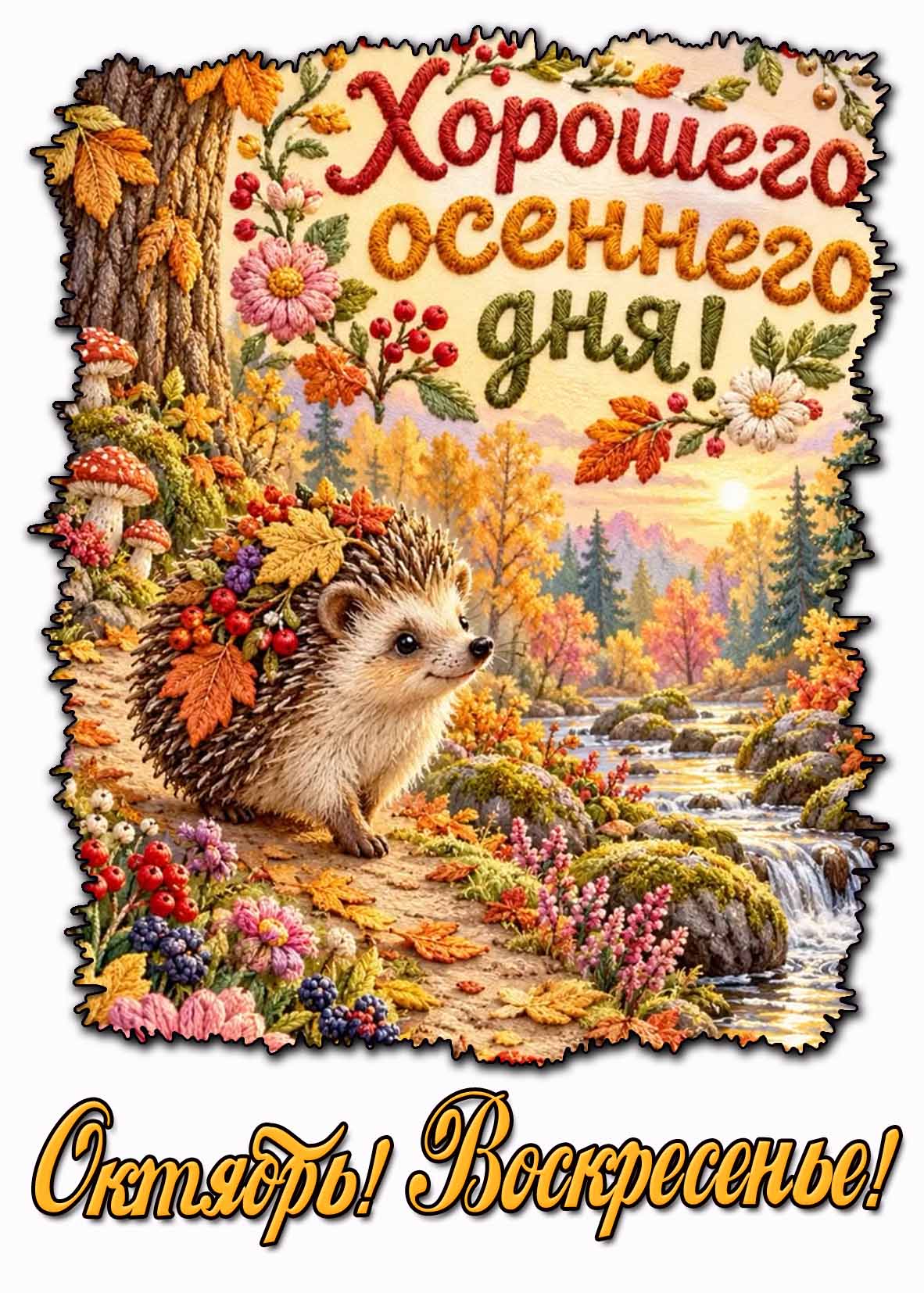 Картинка "Октябрь! Воскресенье! Хорошего осеннего дня!"