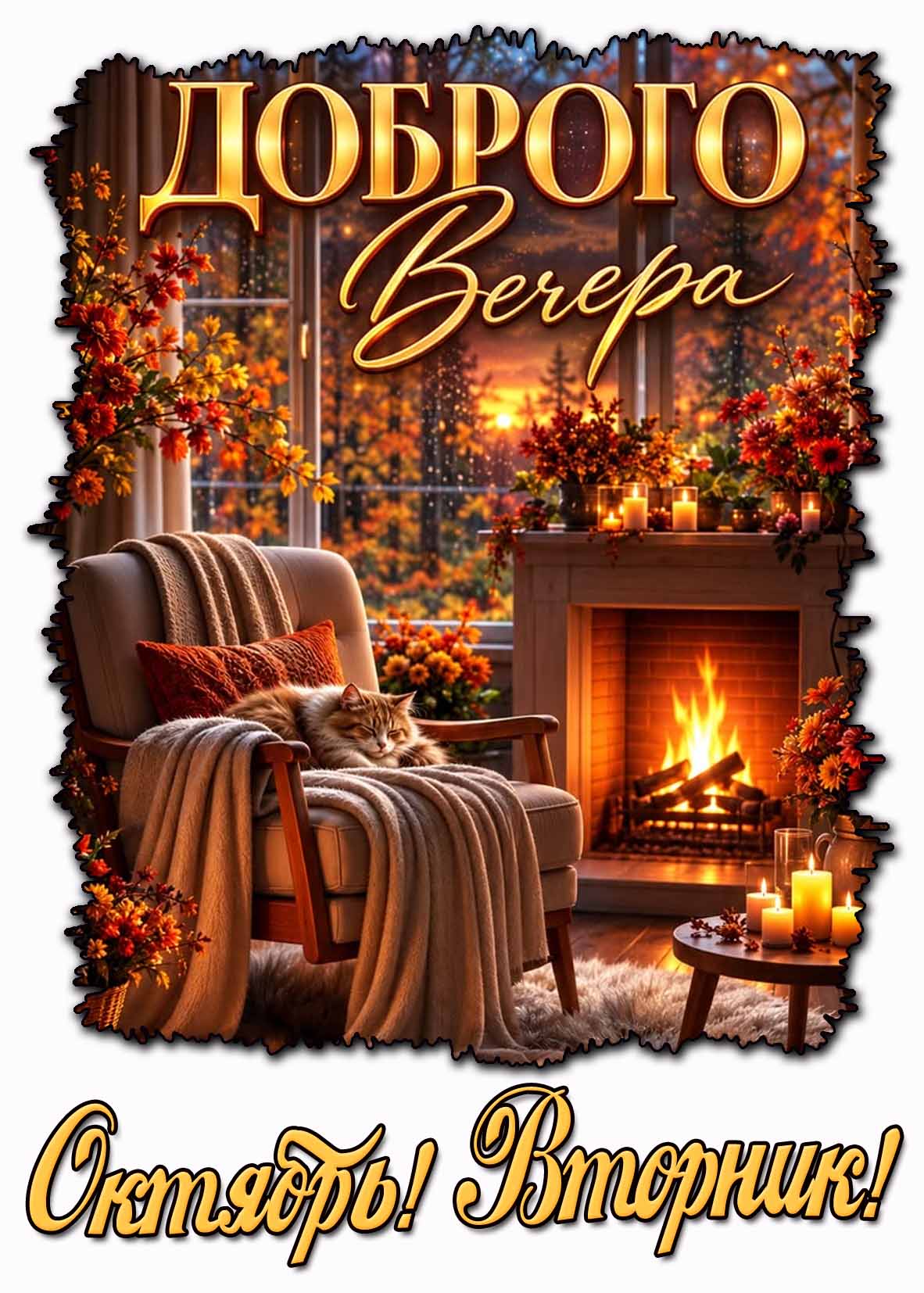 Картинка "Октябрь! Вторник! Доброго вечера!"